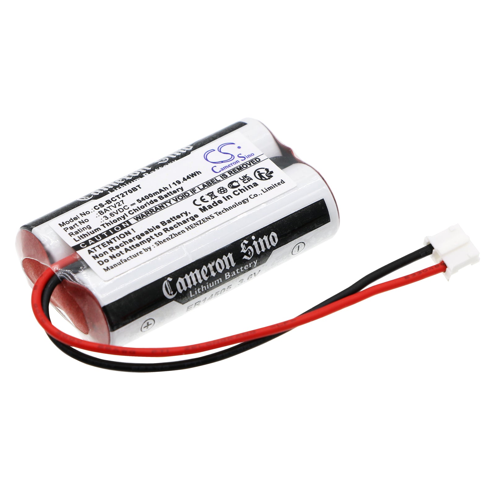 Li-SOCl2, Alarm System Battery fits Daitem 152-27d, 153-27d, 3.6V, 5400mAh Alarm System Cameron Sino Technology Limited