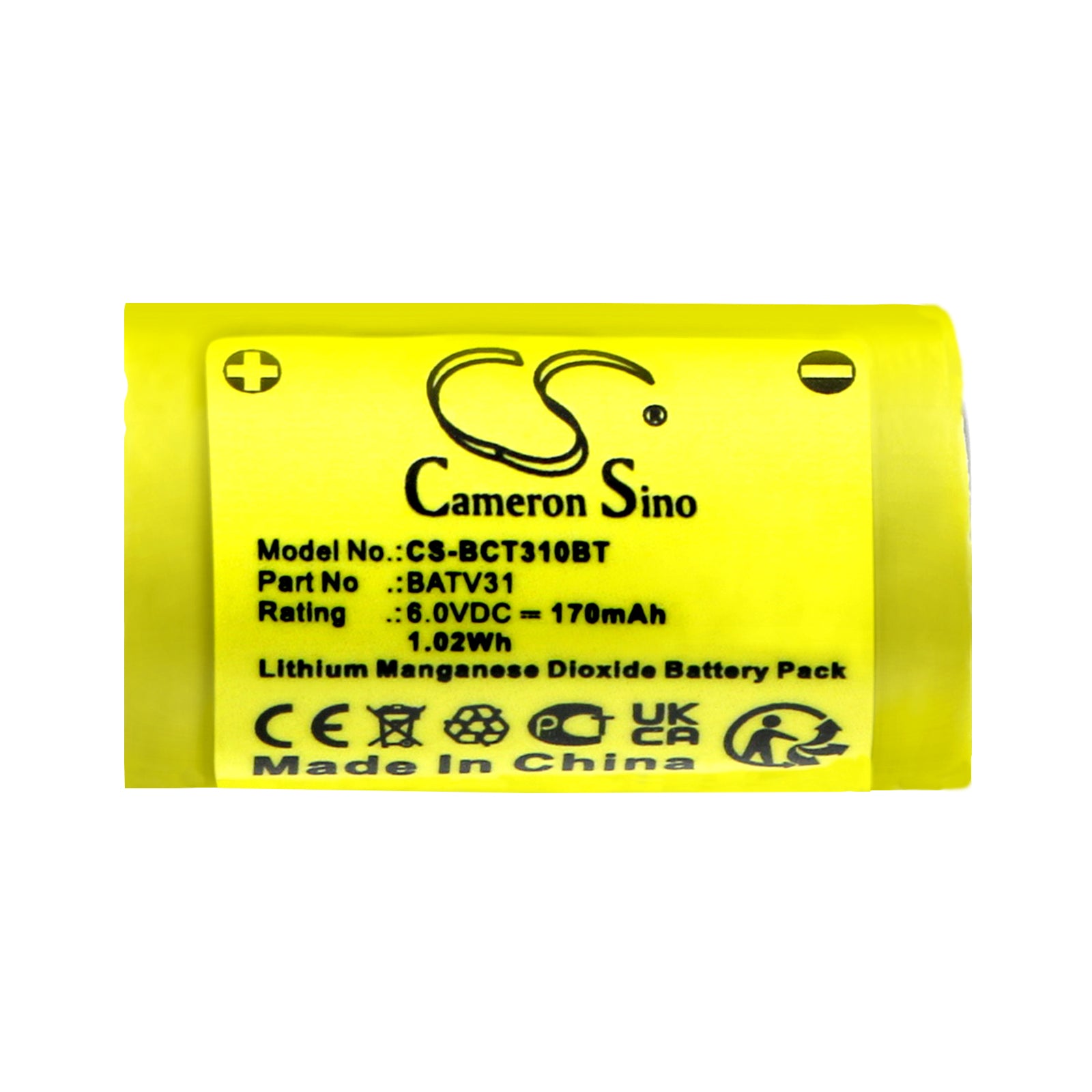 Li-MnO2, Alarm System Battery fits Daitem 604-27d, 6.0V, 170mAh Alarm System Cameron Sino Technology Limited