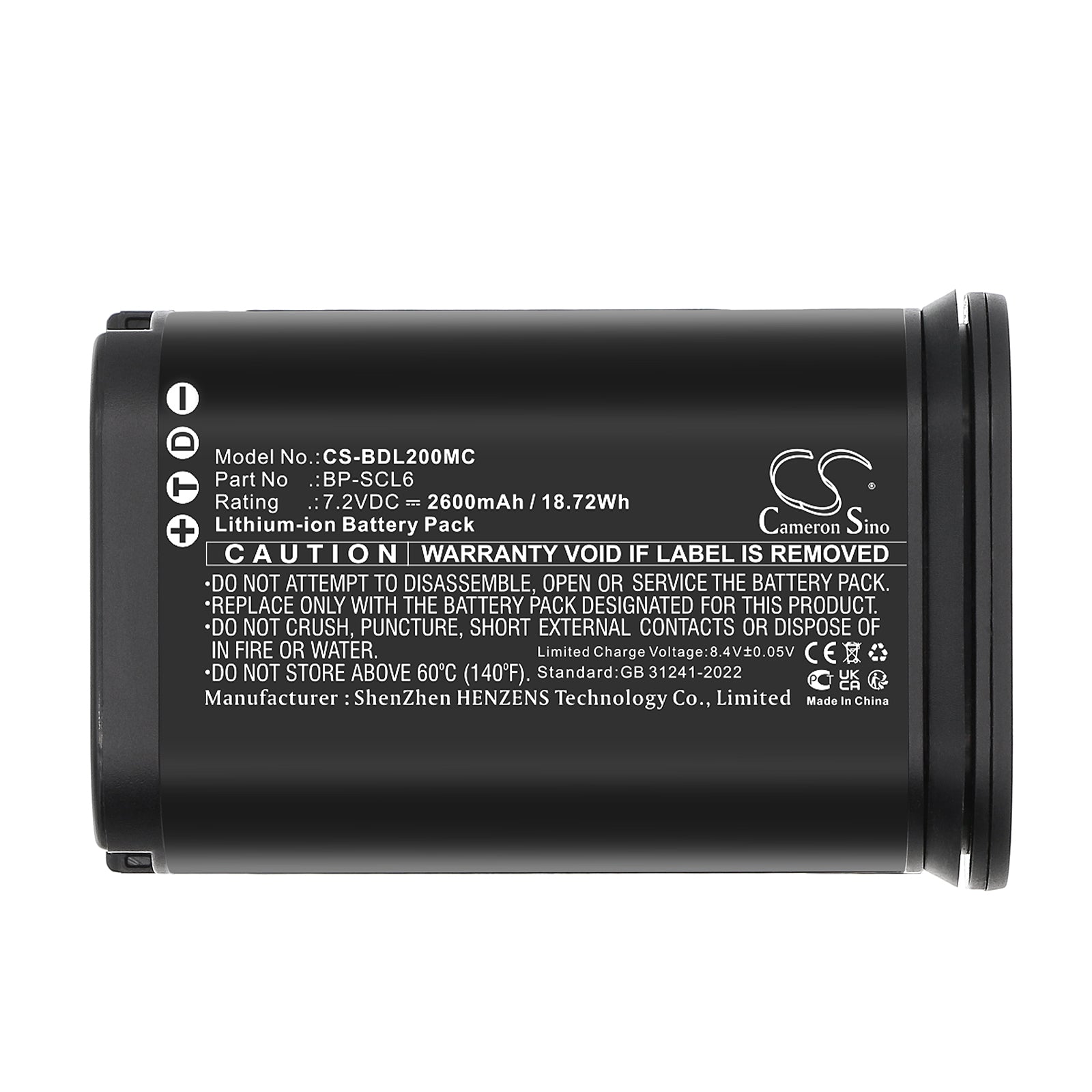 7.2V, Li-ion, 2600mAh, Battery fits Leica Q2, Q3, 18.72Wh Camera Cameron Sino Technology Limited