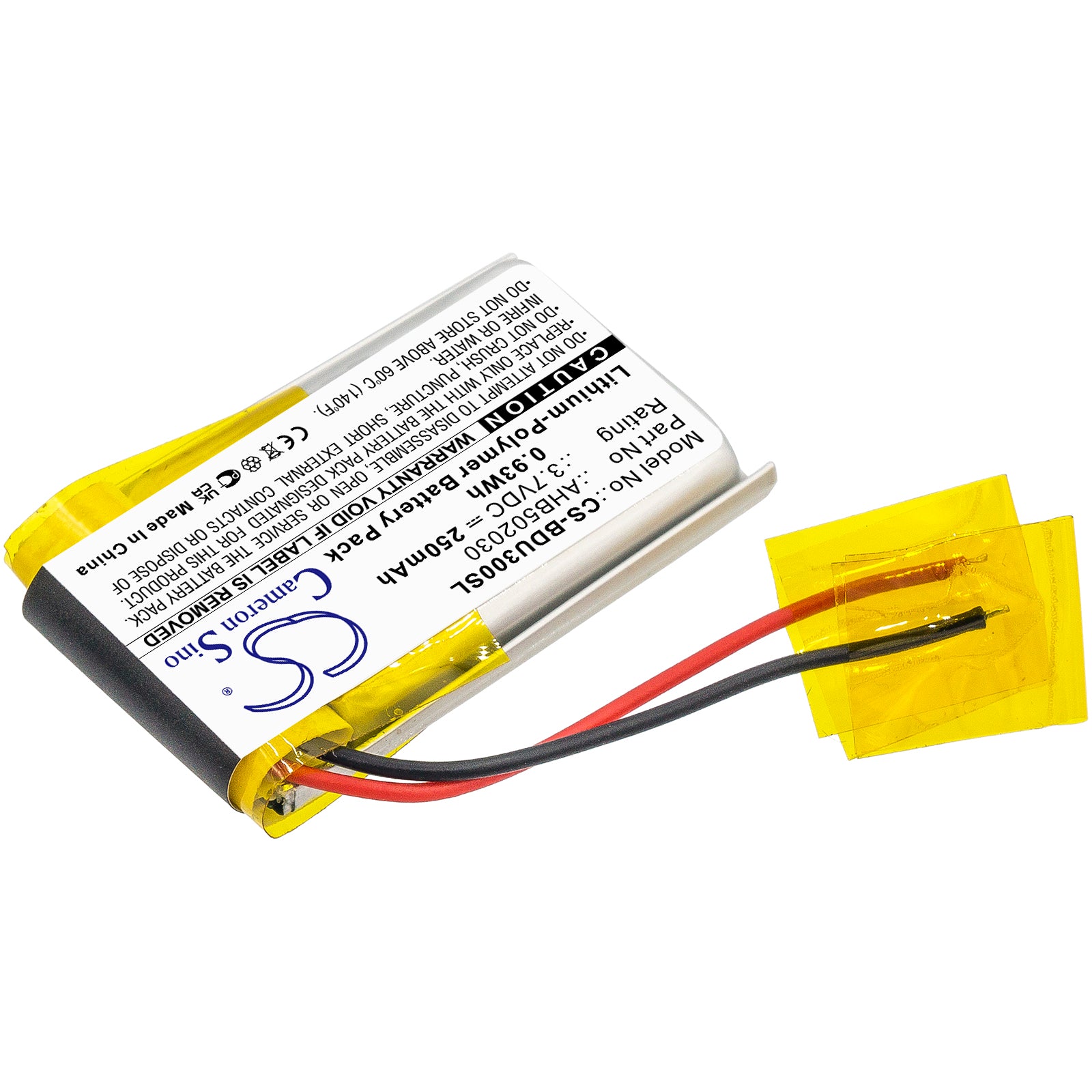 Li-Polymer, Wireless Headset Battery fits Teufel Airy, Bosch Bdu3xx, 3.7V, 250mAh Wireless Headset Cameron Sino Technology Limited