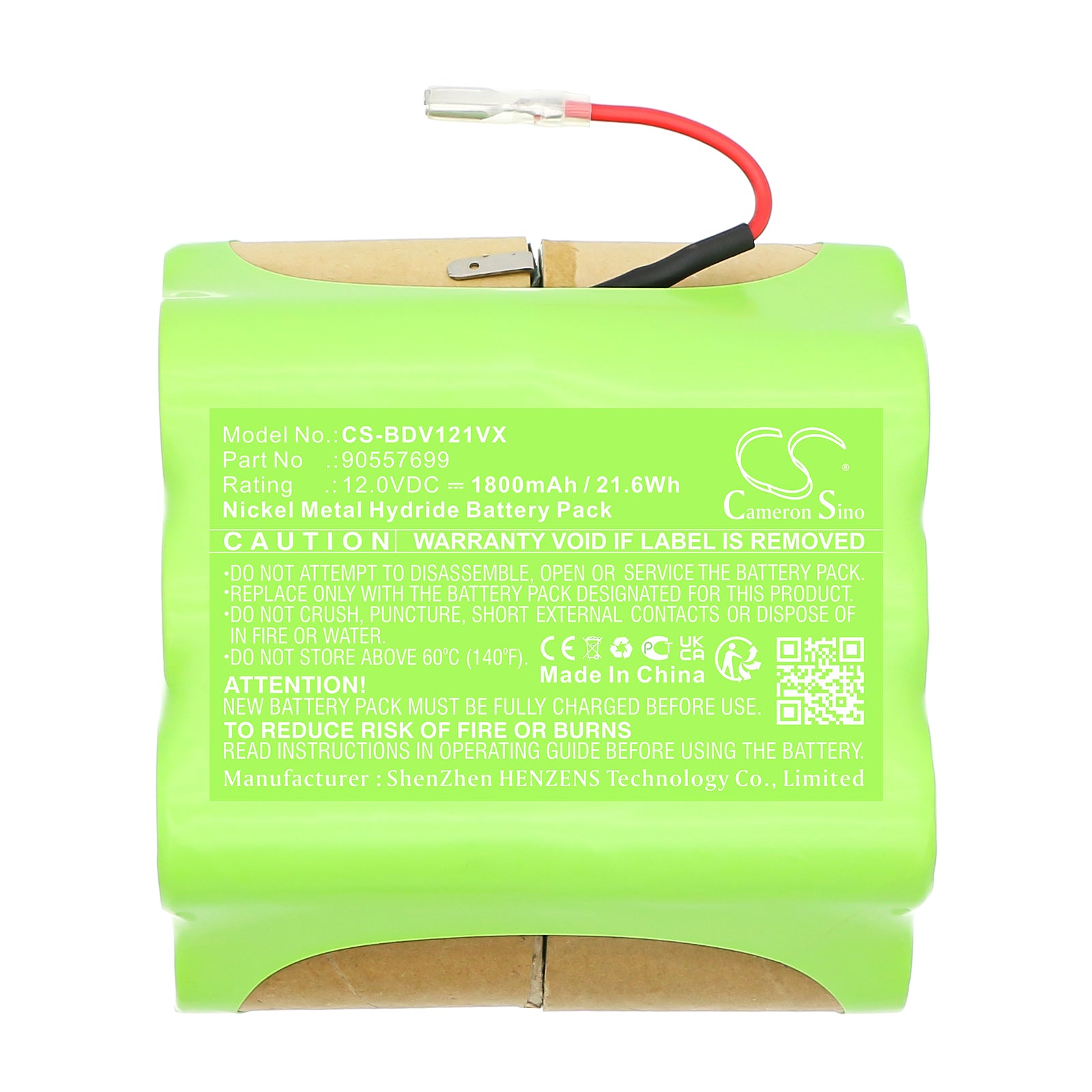 12V, Ni-MH, 1800mAh, Battery fits Black&Decker PHV1210, PIVOT VAC 12V, 21.6Wh Power Tools Cameron Sino Technology Limited