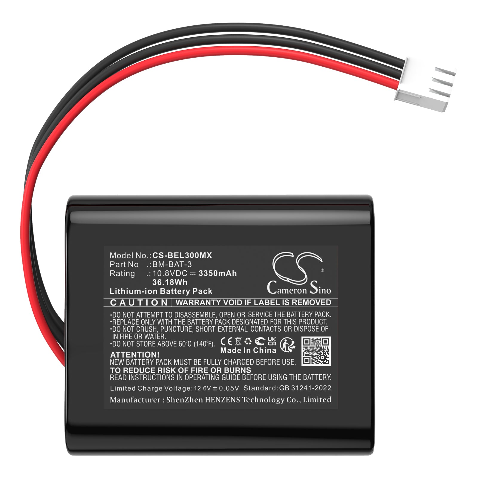 10.8V, Li-ion, 3350mAh, Battery fits Bionet BM3 Pro, BM3Vet Elite, 36.18Wh Medical Cameron Sino Technology Limited