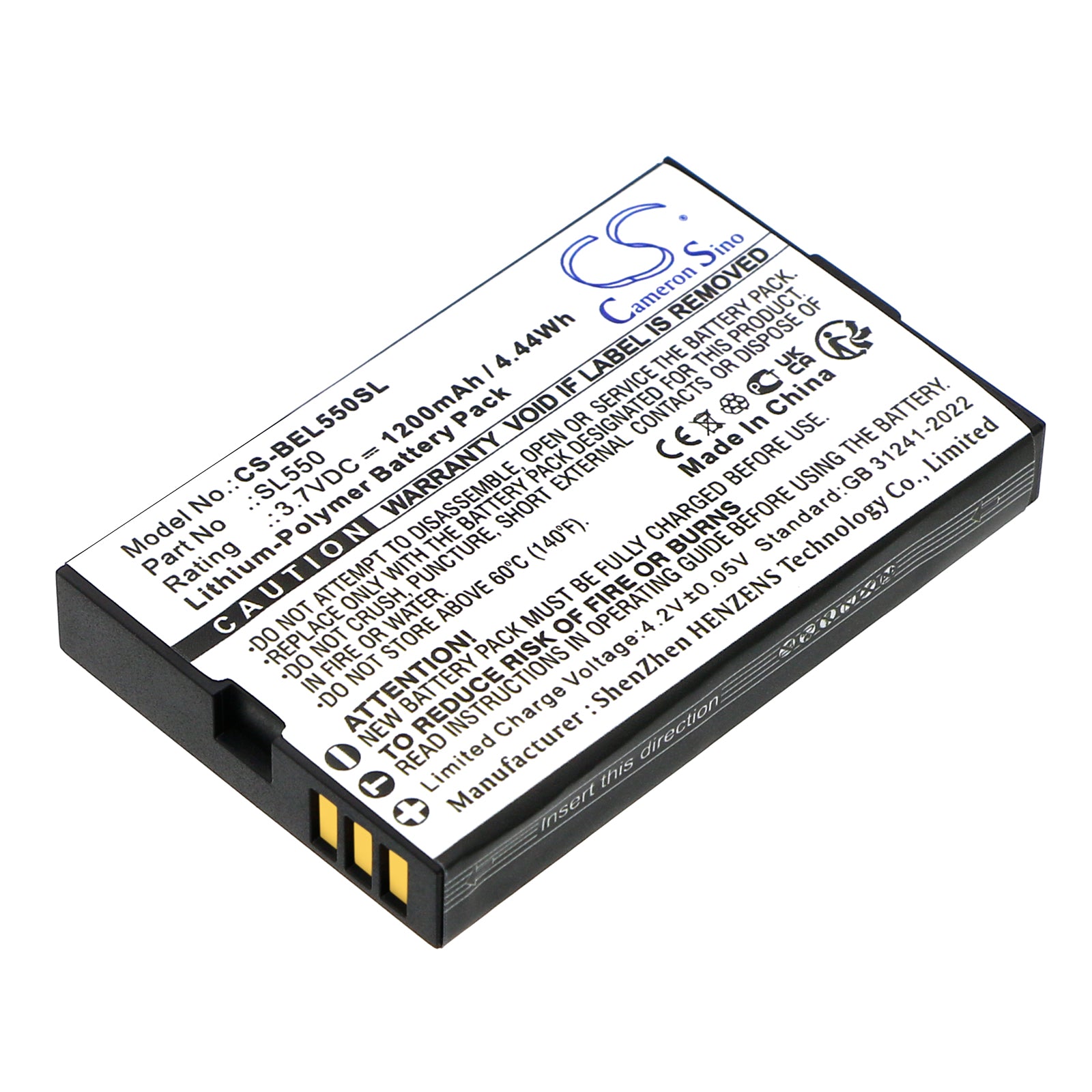 3.7V, Li-Polymer, 1200mAh, Battery fits Bea-fon AL550, 4.44Wh Mobile, SmartPhone Cameron Sino Technology Limited