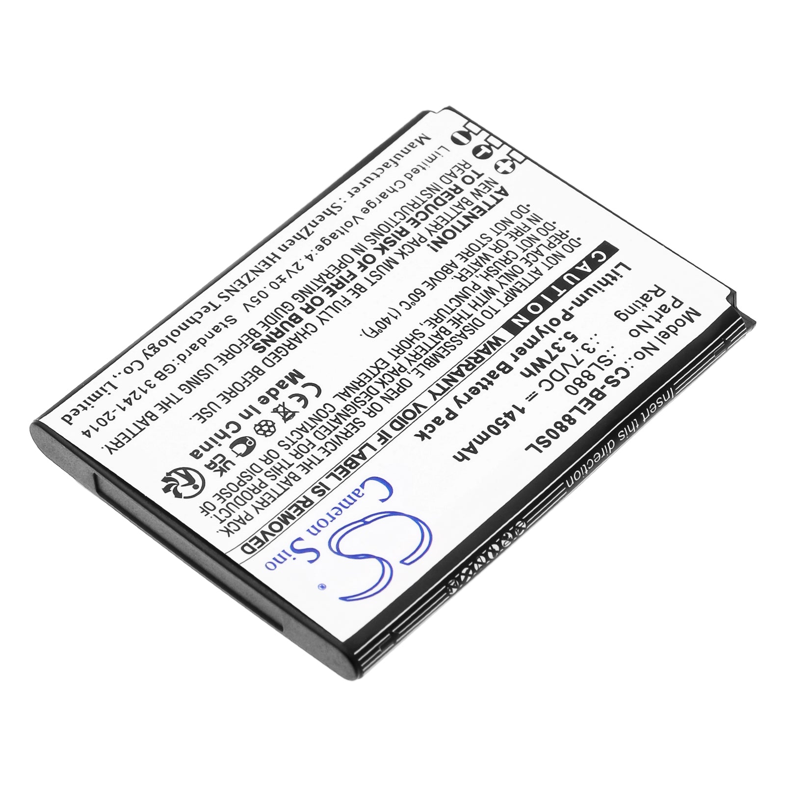 Li-Polymer, Mobile, SmartPhone Battery fits Bea-fon Sl800 4g, Sl880 Touch, 3.7V, 1450mAh Mobile, SmartPhone Cameron Sino Technology Limited