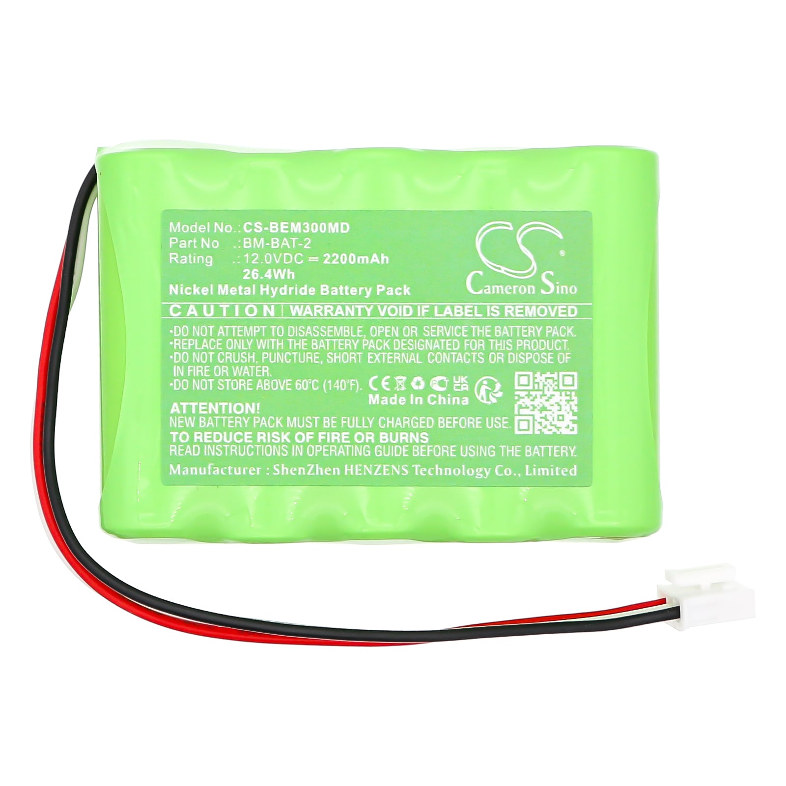 12V, Ni-MH, 2200mAh, Battery fits Bionet BM3, BM3 Vet, 26.4Wh Medical Cameron Sino Technology Limited