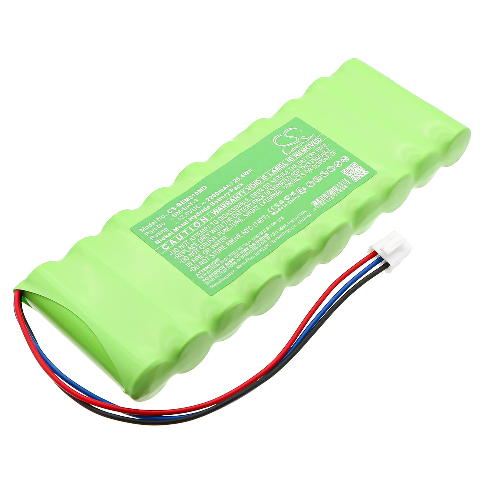 12V, Ni-MH, 2200mAh, Battery fits Bionet BM3:D1F1200001 ~ D1G03xxxxx(12.2005 ~ 03.2006), 26.4Wh Medical Cameron Sino Technology Limited