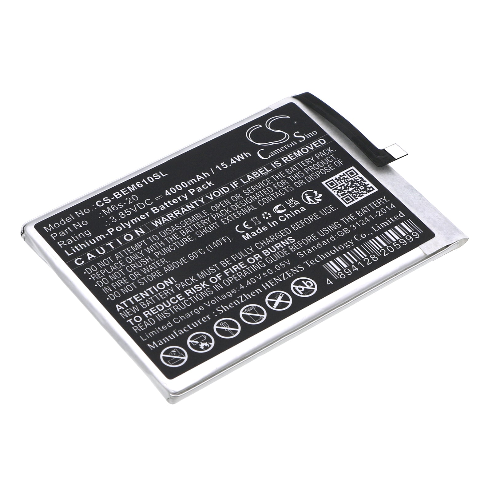 Li-Polymer, Mobile, SmartPhone Battery fits Bea-fon M6s, M6s Premium, 3.85V, 4000mAh Mobile, SmartPhone Cameron Sino Technology Limited