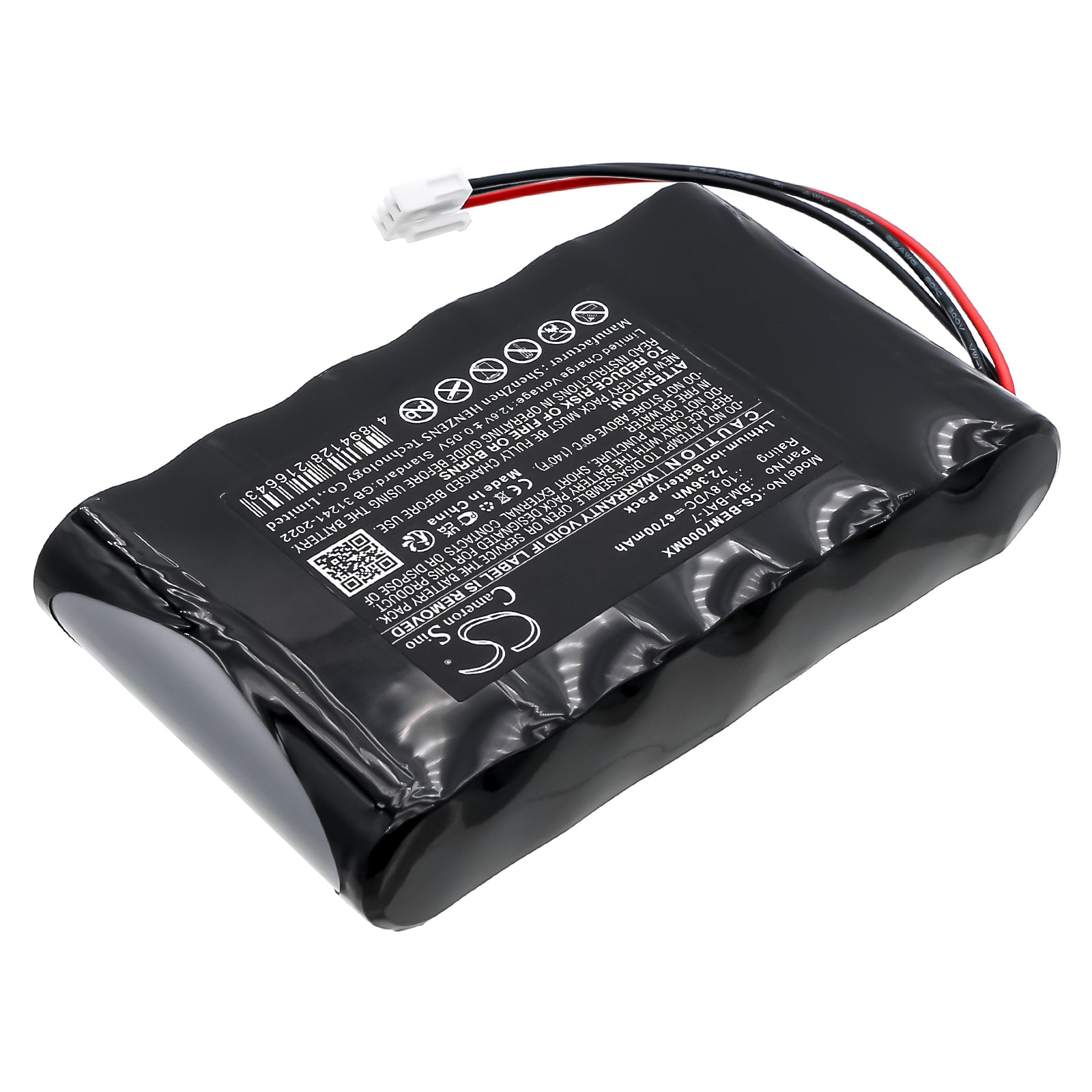 10.8V, Li-ion, 6700mAh, Battery fits Econet Monitor Compact 9 21.10-6001, 72.36Wh Medical Cameron Sino Technology Limited
