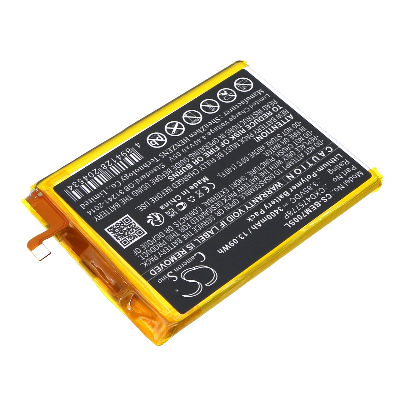 Li-Polymer, Mobile, SmartPhone Battery fits Bea-fon M7 Lite Premium, M7 Premium, 3.85V, 3400mAh Mobile, SmartPhone Cameron Sino Technology Limited