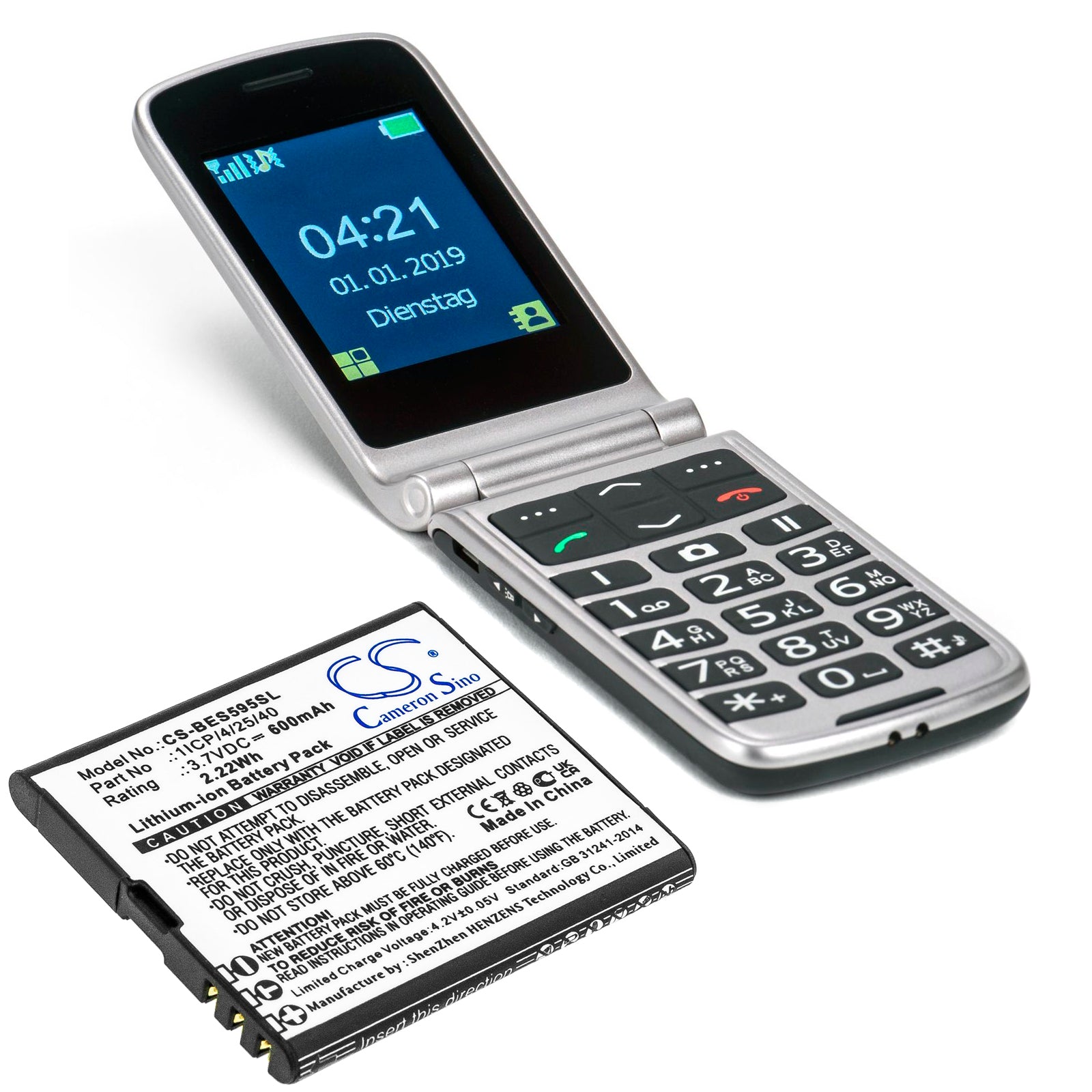 Li-ion, Mobile, SmartPhone Battery fits Bea-fon Sl495, Sl595, 3.7V, 600mAh Mobile, SmartPhone Cameron Sino Technology Limited