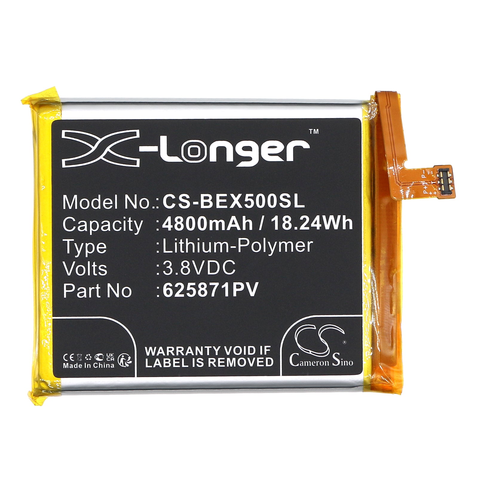 Li-Polymer, Mobile, SmartPhone Battery fits Bea-fon X5, X5 Premium, 3.8V, 4800mAh Mobile, SmartPhone Cameron Sino Technology Limited