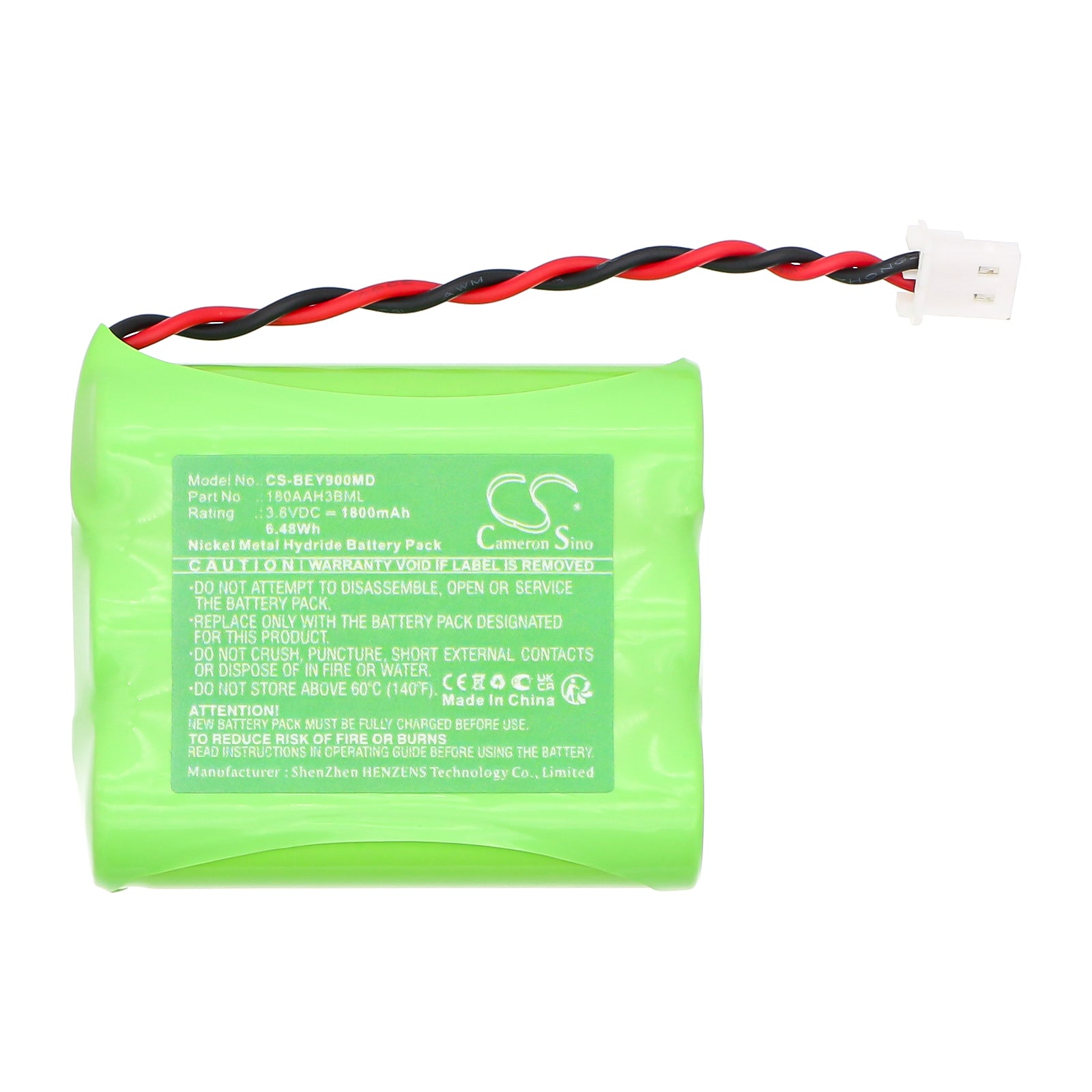 3.6V, Ni-MH, 1800mAh, Battery fits Bionet Oxy9 Vet, 6.48Wh Medical Cameron Sino Technology Limited