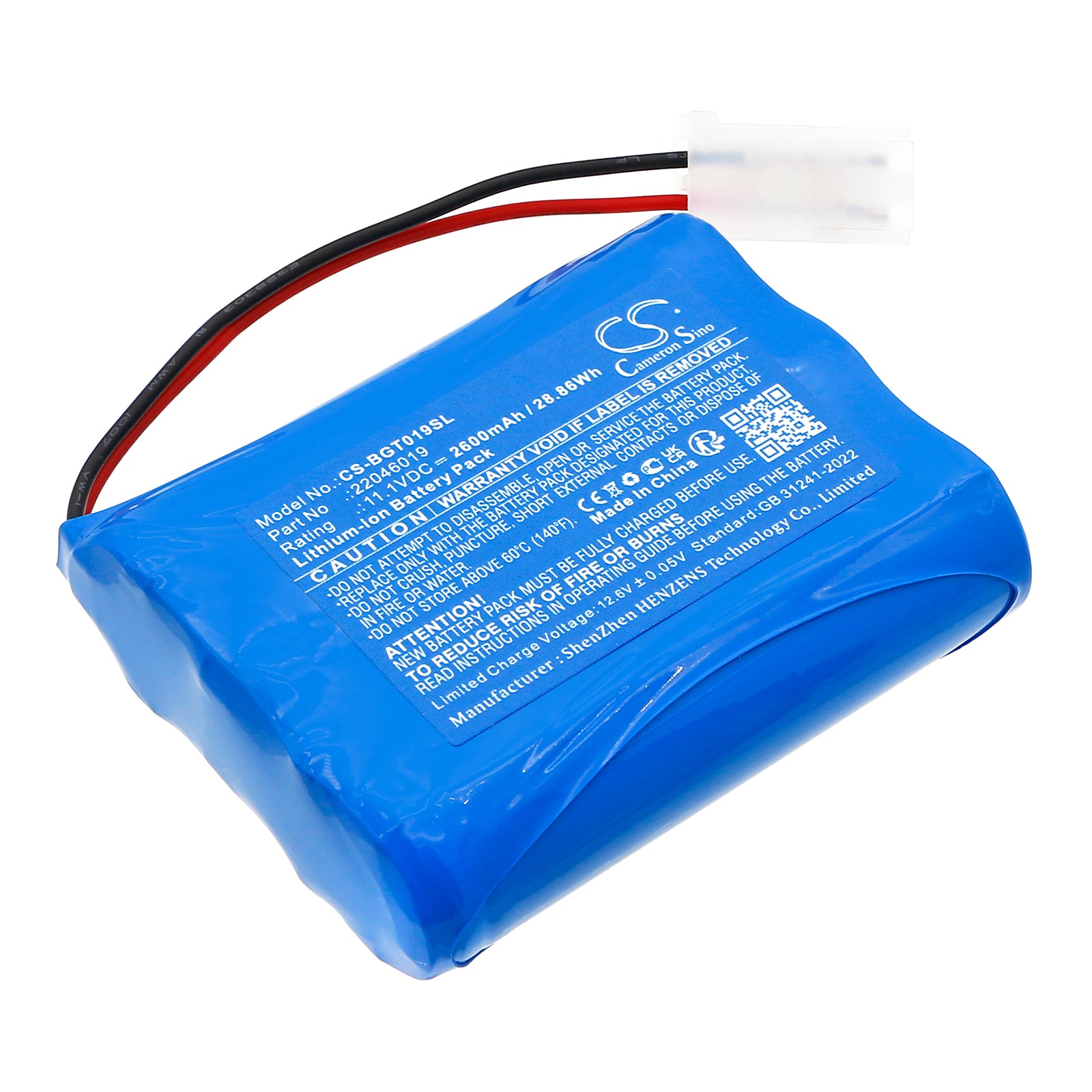 11.1V, Li-ion, 2600mAh, Battery fits B&G PTT, Pressurizing Tank Top, 28.86Wh Equipment, Survey, Test Cameron Sino Technology Limited