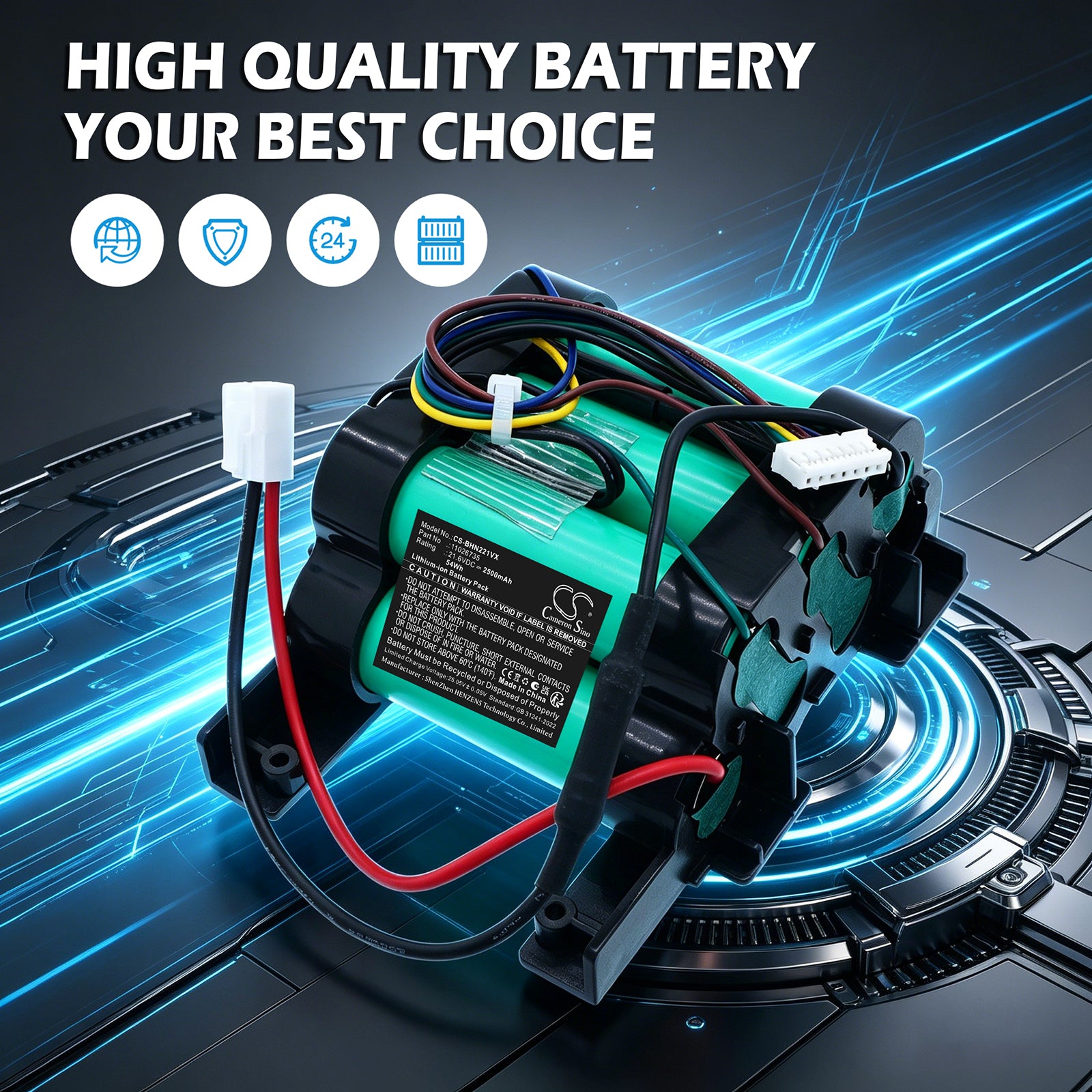 21.6V, Li-ion, 2500mAh, Battery fits Bosch BBHL2214, BBHL2214TW, 54Wh Vacuum Cameron Sino Technology Limited