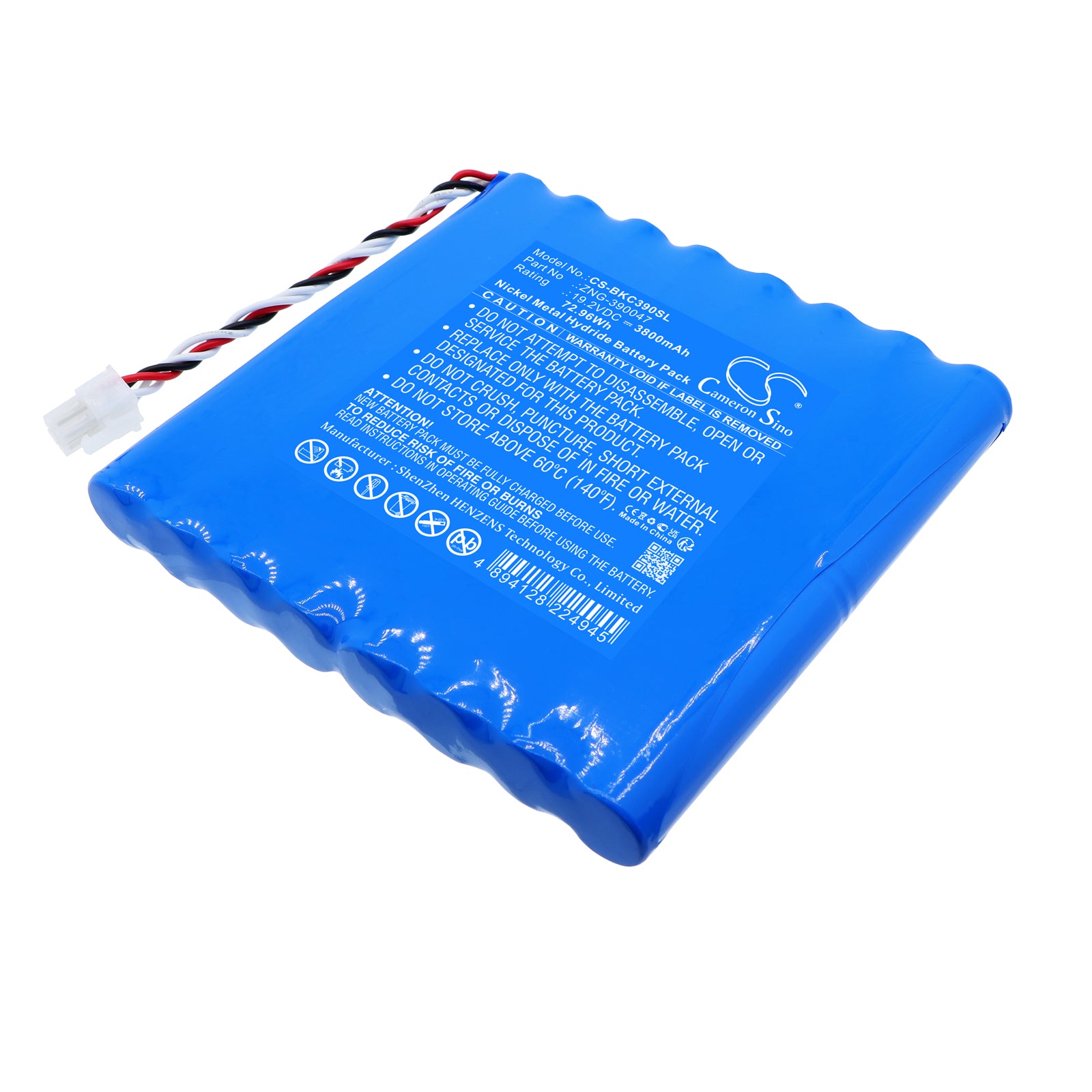 19.2V, Ni-MH, 3800mAh, Battery fits Beckman Coulter 390047, 72.96Wh PLC Cameron Sino Technology Limited