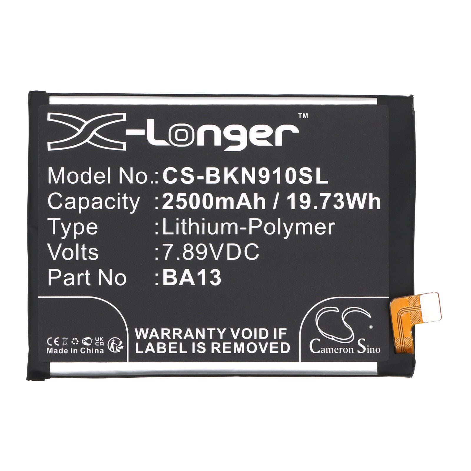 Li-Polymer, Mobile, SmartPhone Battery fits Vivo Iqoo Neo 9 Pro, 7.89V, 2500mAh Mobile, SmartPhone Cameron Sino Technology Limited