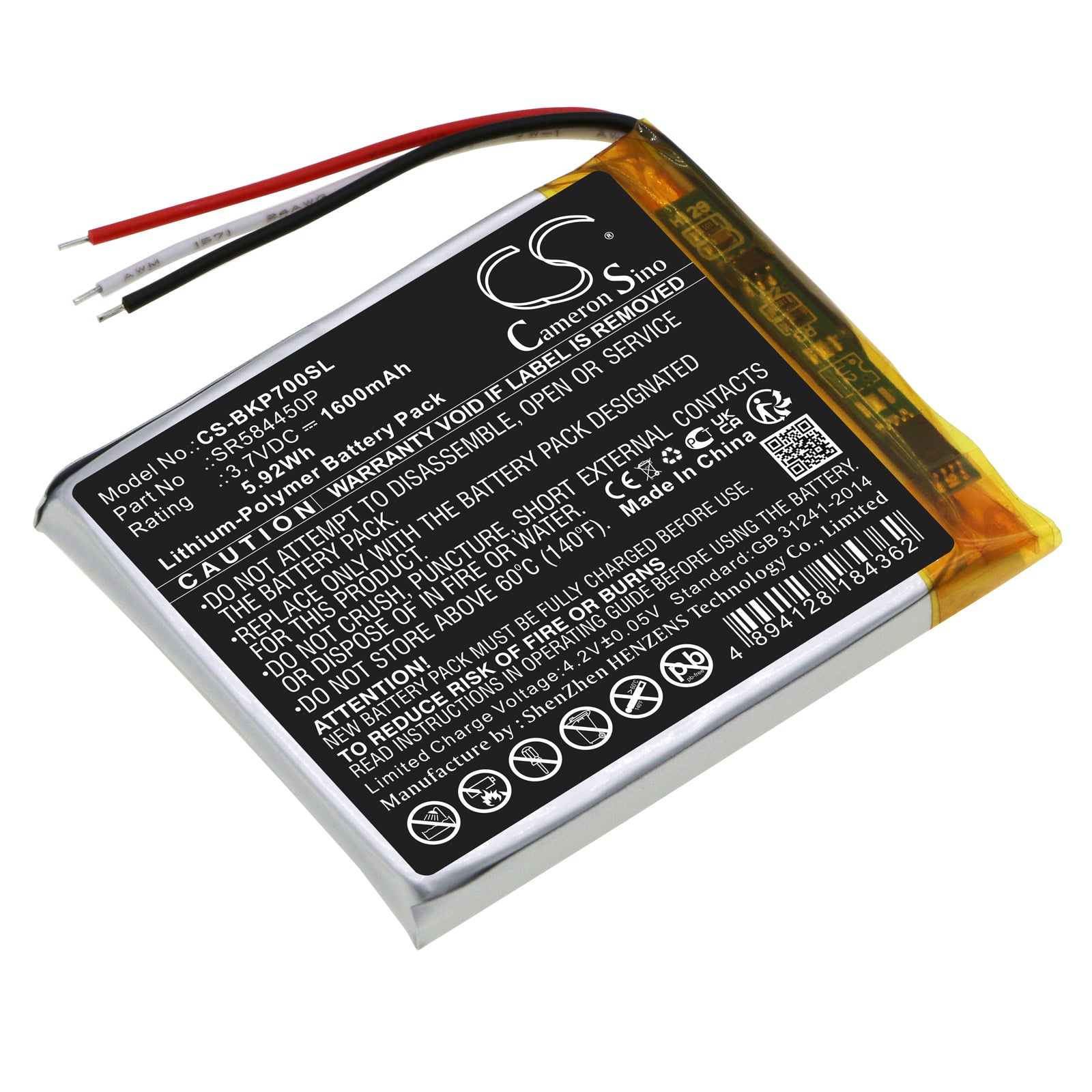 Li-Polymer, GPS, Navigator Battery fits Becker Transit 7sl Eu, Transit7sleu, 3.7V, 1600mAh GPS, Navigator Cameron Sino Technology Limited
