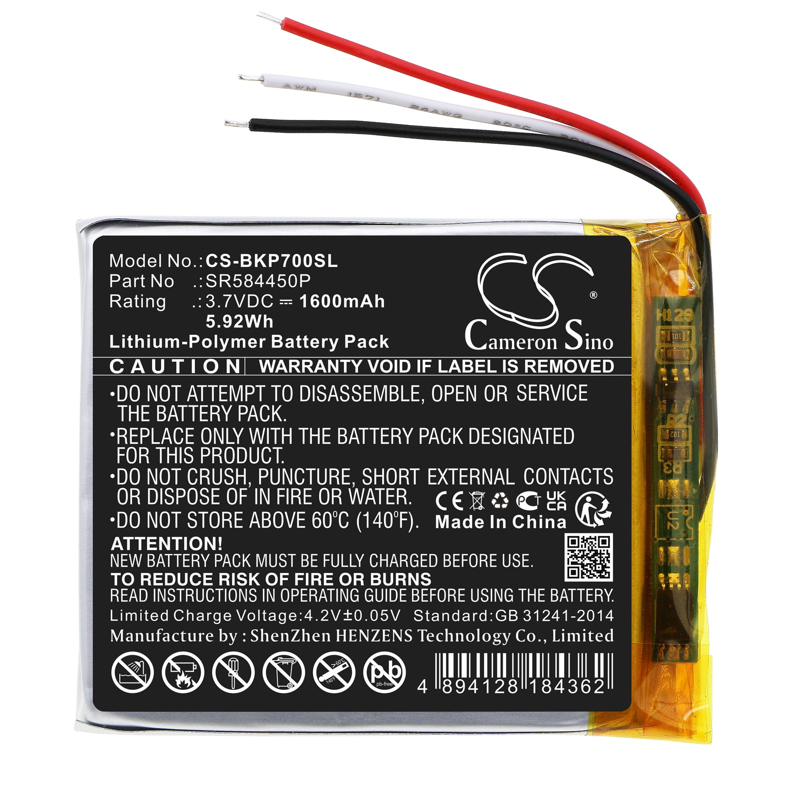 Li-Polymer, GPS, Navigator Battery fits Becker Transit 7sl Eu, Transit7sleu, 3.7V, 1600mAh GPS, Navigator Cameron Sino Technology Limited