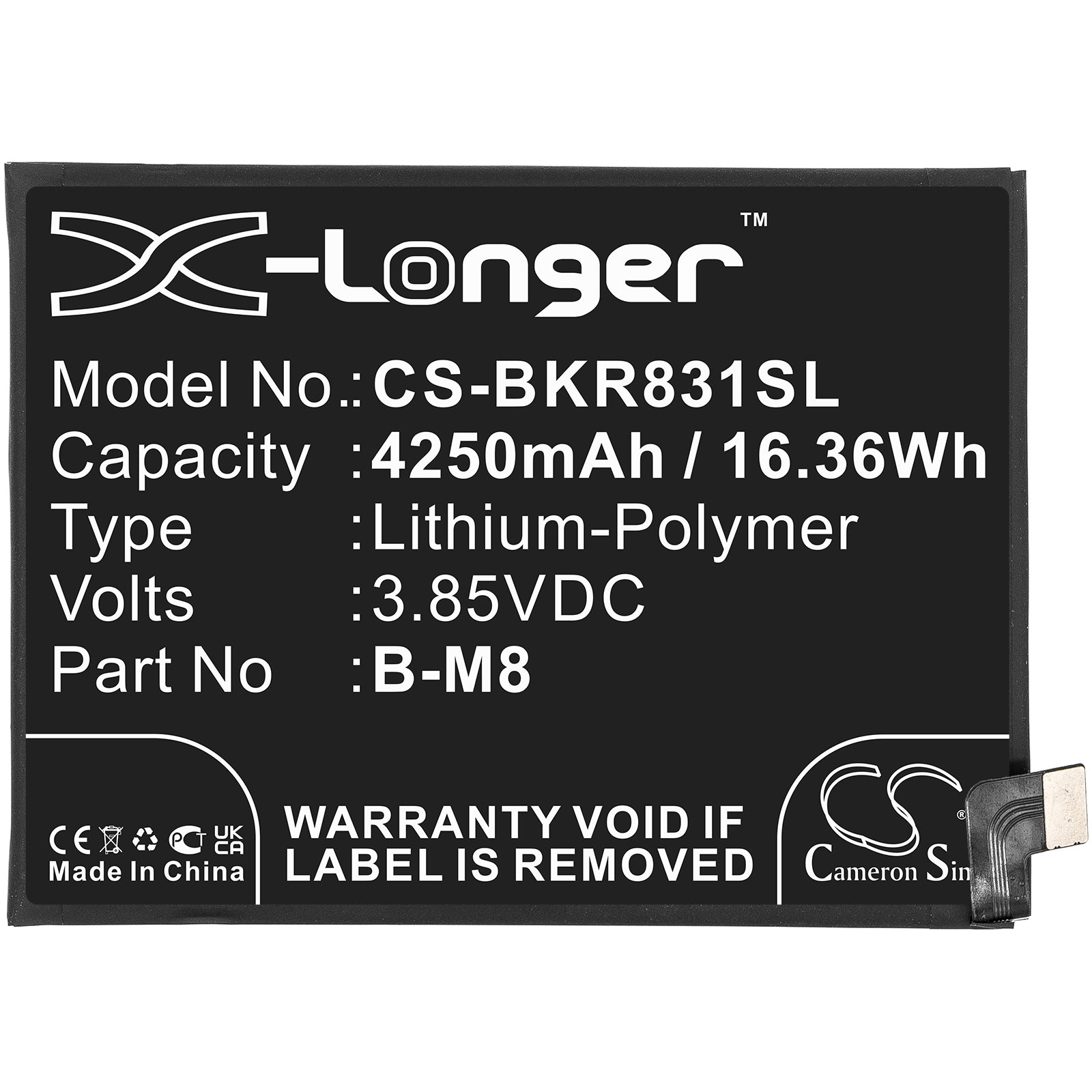 Li-Polymer, Mobile, SmartPhone Battery fits Vivo Neo 3, R831k, 3.85V, 4250mAh Mobile, SmartPhone Cameron Sino Technology Limited