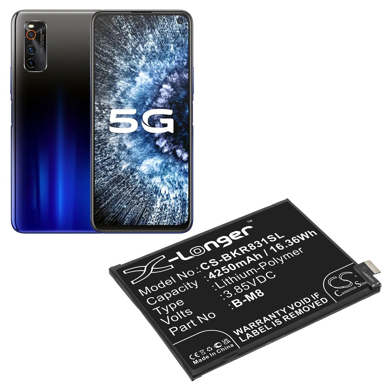 Li-Polymer, Mobile, SmartPhone Battery fits Vivo Neo 3, R831k, 3.85V, 4250mAh Mobile, SmartPhone Cameron Sino Technology Limited