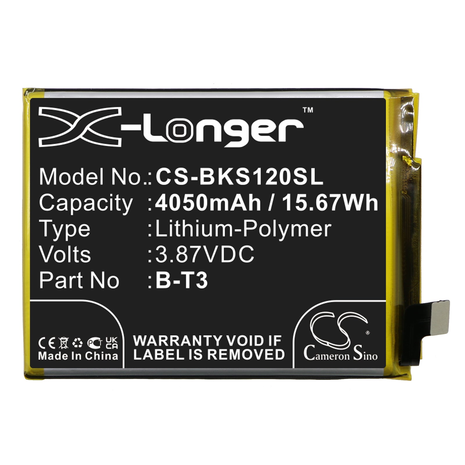 Li-Polymer, Mobile, SmartPhone Battery fits Vivo S12 Pro, S12 Pro 5g, 3.87V, 4050mAh Mobile, SmartPhone Cameron Sino Technology Limited