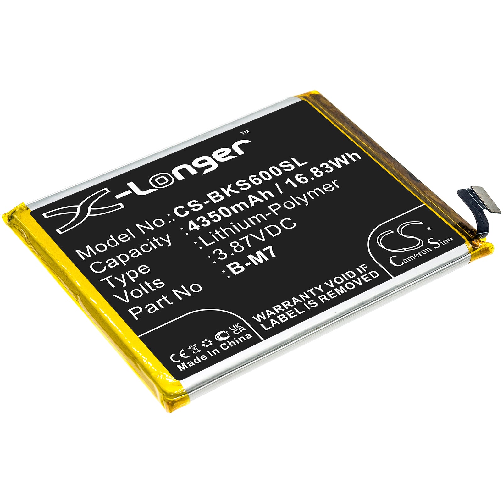 Li-Polymer, Mobile, SmartPhone Battery fits Vivo G1 5g, S6 5g, 3.87V, 4350mAh Mobile, SmartPhone Cameron Sino Technology Limited