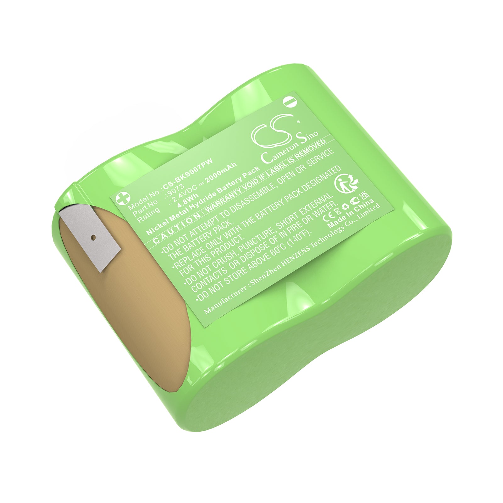 2.4V, Ni-MH, 2000mAh, Battery fits Black & Decker 9073, 9073 Type 1, 4.8Wh Power Tools Cameron Sino Technology Limited