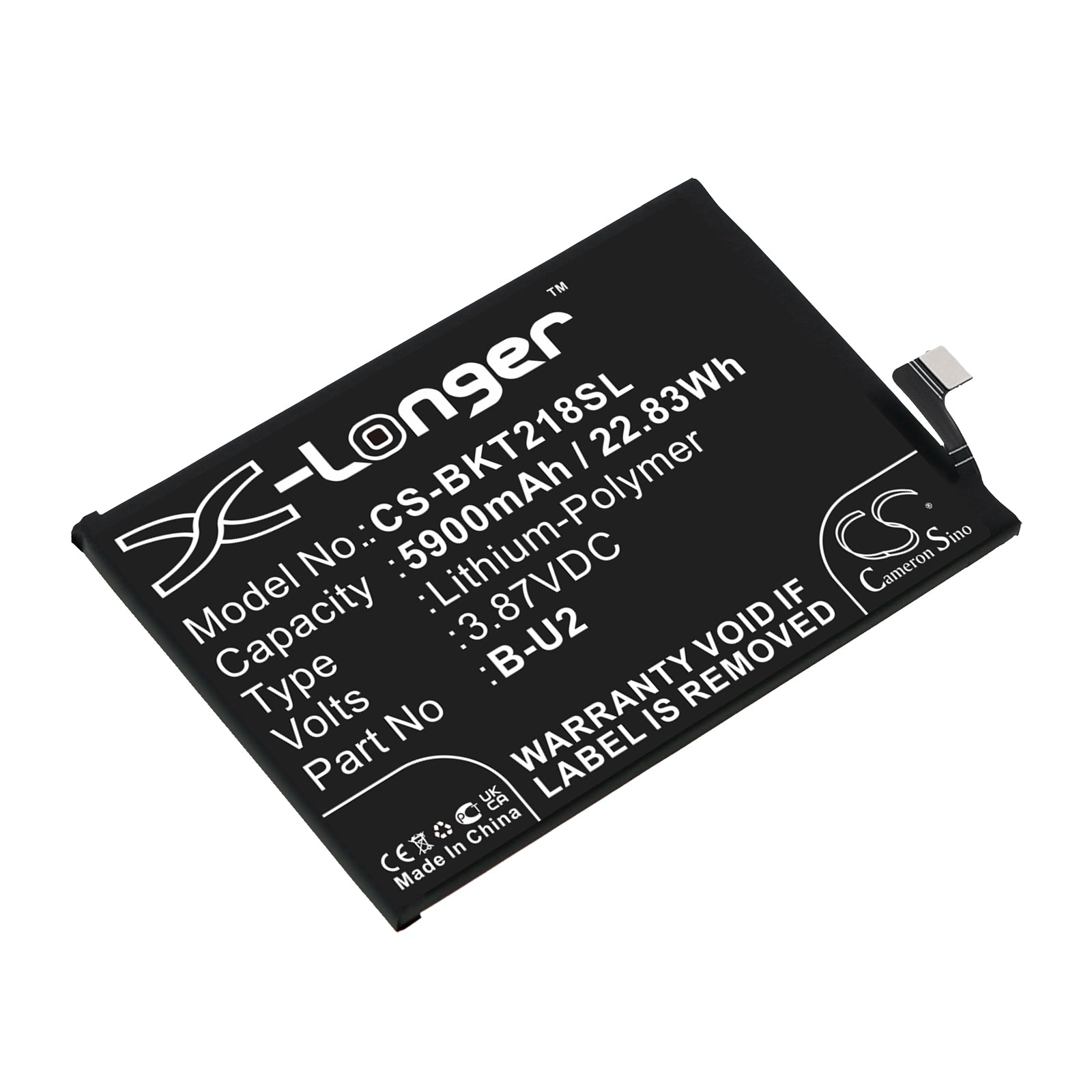 Li-Polymer, Mobile, SmartPhone Battery fits Vivo T2x, V2188a, 3.87V, 5900mAh Mobile, SmartPhone Cameron Sino Technology Limited