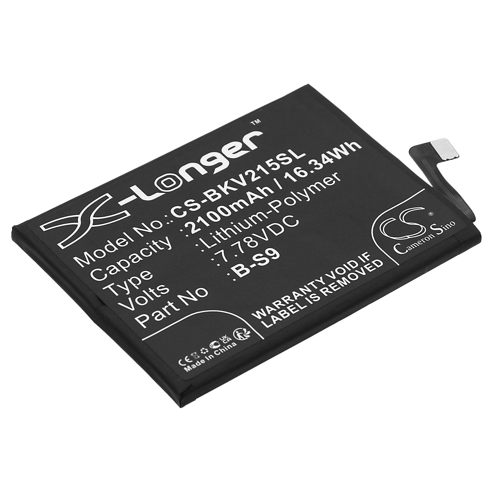 Li-Polymer, Mobile, SmartPhone Battery fits Vivo I2109, Iqoo 9 Se 5g, 7.78V, 2100mAh Mobile, SmartPhone Cameron Sino Technology Limited