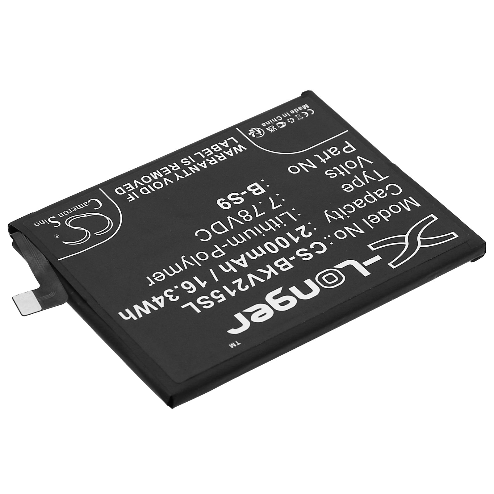 Li-Polymer, Mobile, SmartPhone Battery fits Vivo I2109, Iqoo 9 Se 5g, 7.78V, 2100mAh Mobile, SmartPhone Cameron Sino Technology Limited