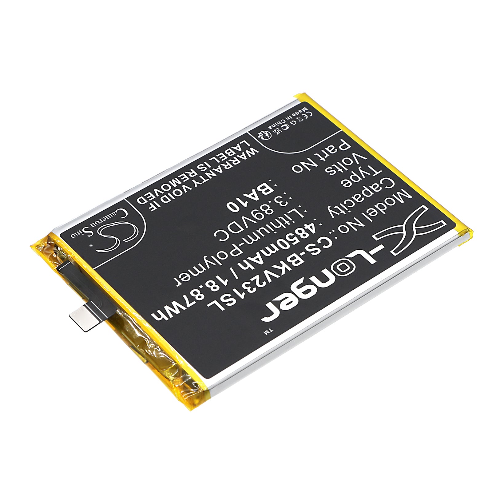 Li-Polymer, Mobile, SmartPhone Battery fits Vivo V2310, V2318a, 3.89V, 4850mAh Mobile, SmartPhone Cameron Sino Technology Limited