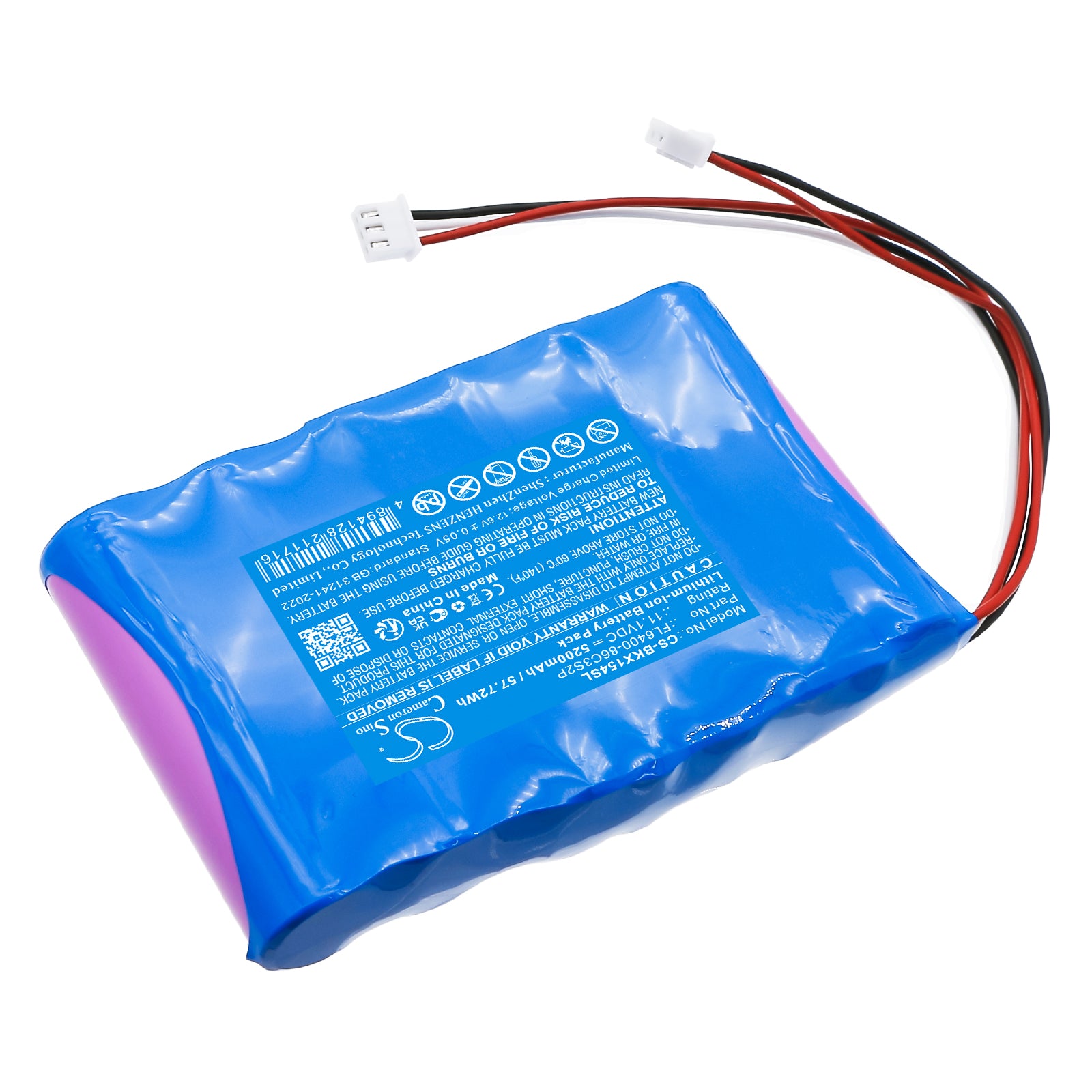 11.1V, Li-ion, 5200mAh, Battery fits Brookstone 154544, Big Blue Party, 57.72Wh Speaker Cameron Sino Technology Limited