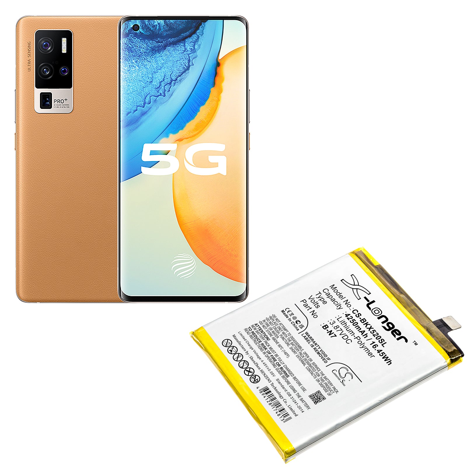 Li-Polymer, Mobile, SmartPhone Battery fits Vivo V2011a, X50 Pro Plus, 3.87V, 4250mAh Mobile, SmartPhone Cameron Sino Technology Limited