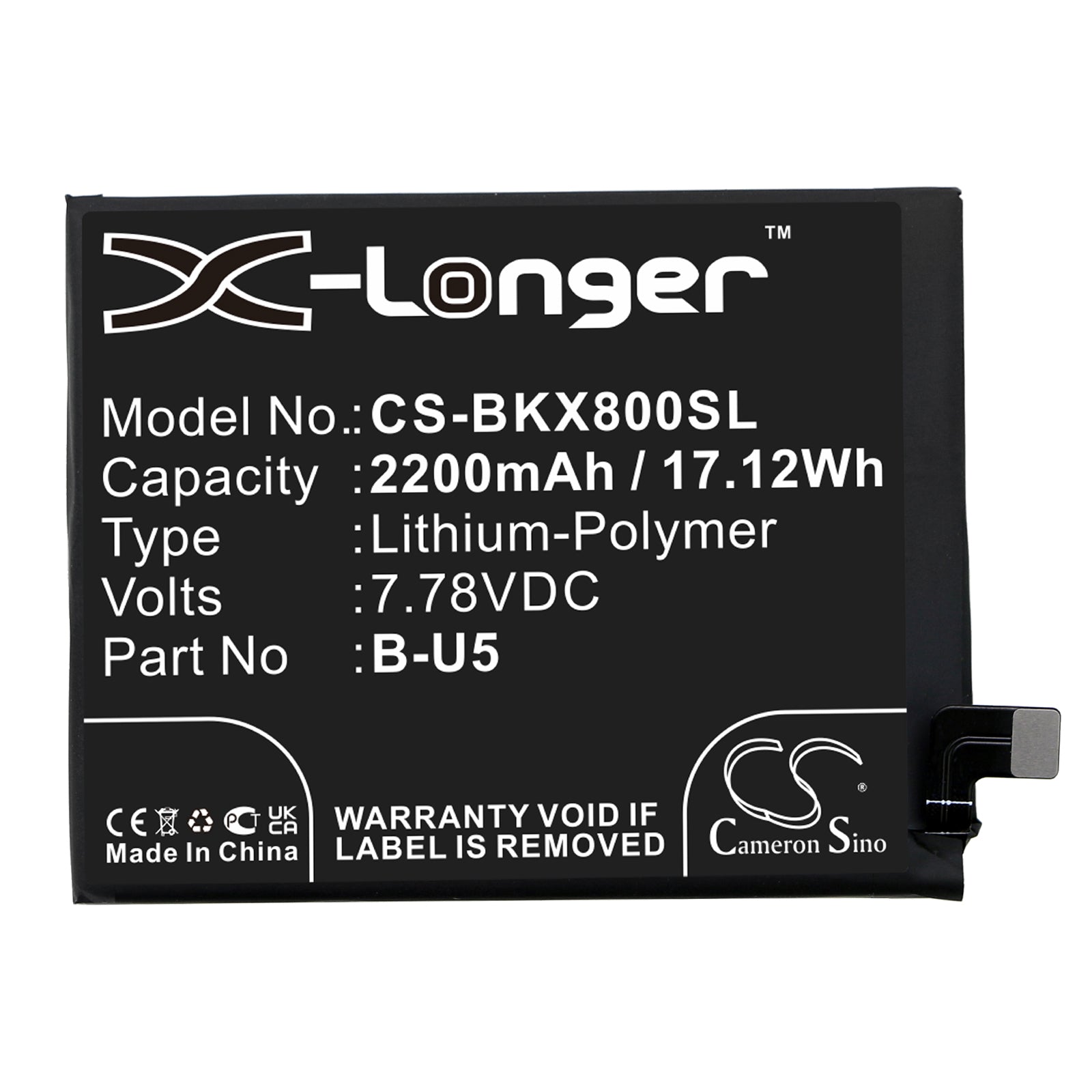 Li-Polymer, Mobile, SmartPhone Battery fits Vivo V2144, V2183a, 7.78V, 2200mAh Mobile, SmartPhone Cameron Sino Technology Limited