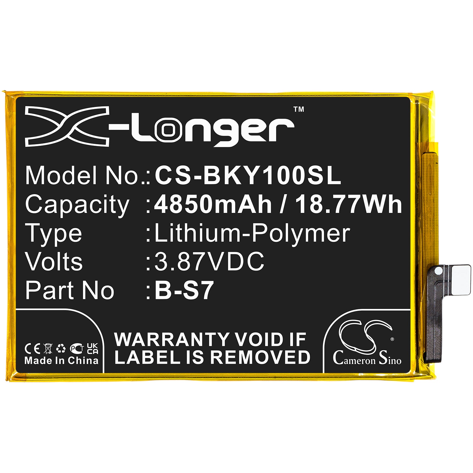 Li-Polymer, Mobile, SmartPhone Battery fits Vivo Y01, 3.87V, 4850mAh Mobile, SmartPhone Cameron Sino Technology Limited