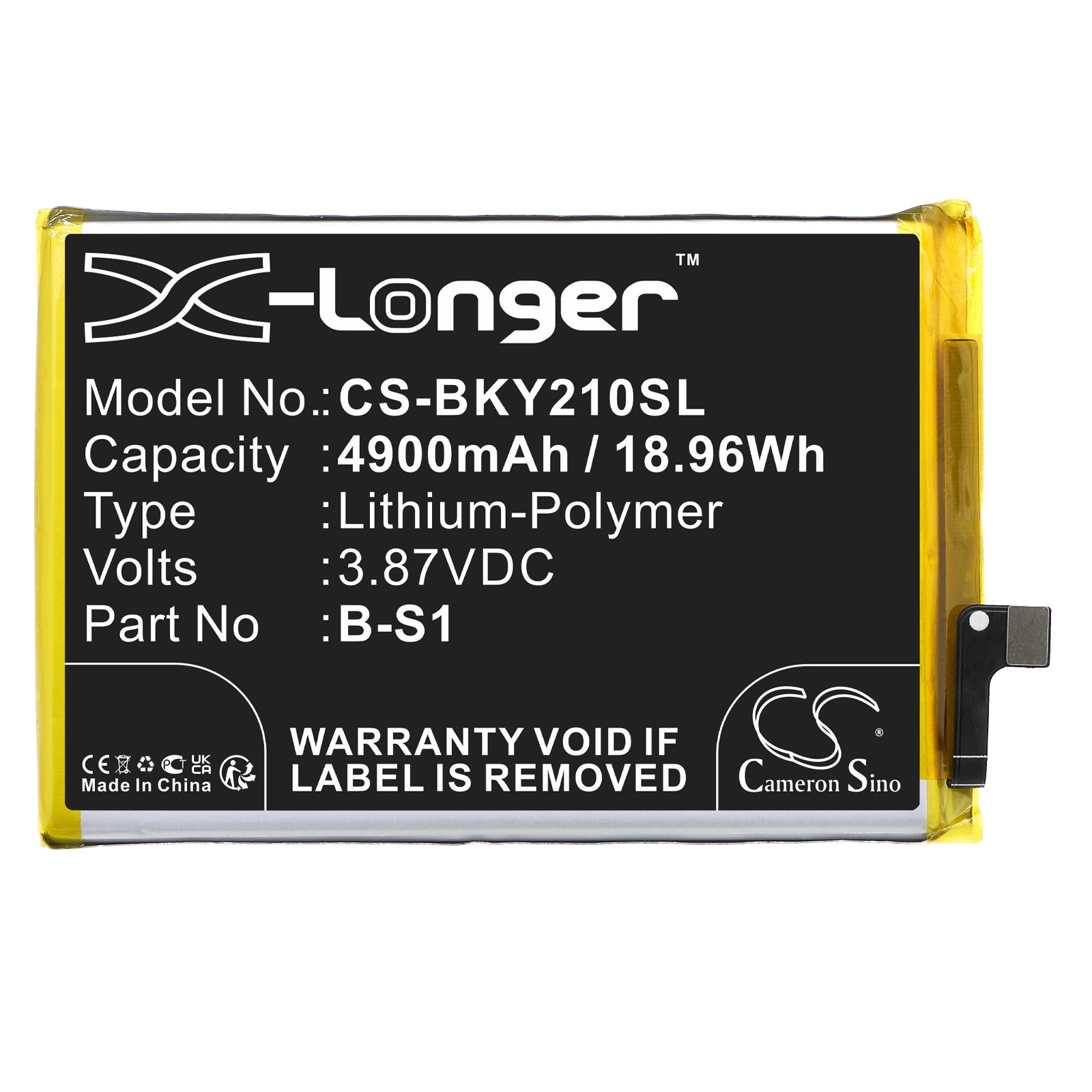 Li-Polymer, Mobile, SmartPhone Battery fits Vivo V2110, V2135, 3.87V, 4900mAh Mobile, SmartPhone Cameron Sino Technology Limited