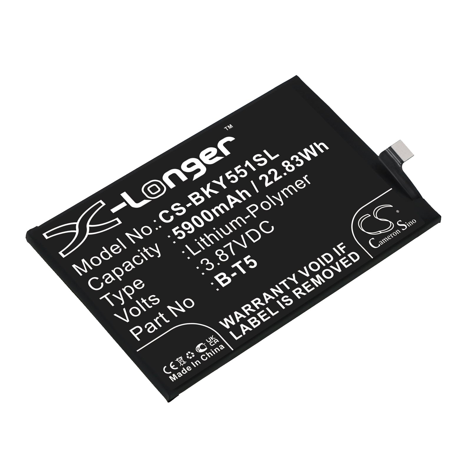 Li-Polymer, Mobile, SmartPhone Battery fits Vivo V2164a, Y55s, 3.87V, 5900mAh Mobile, SmartPhone Cameron Sino Technology Limited