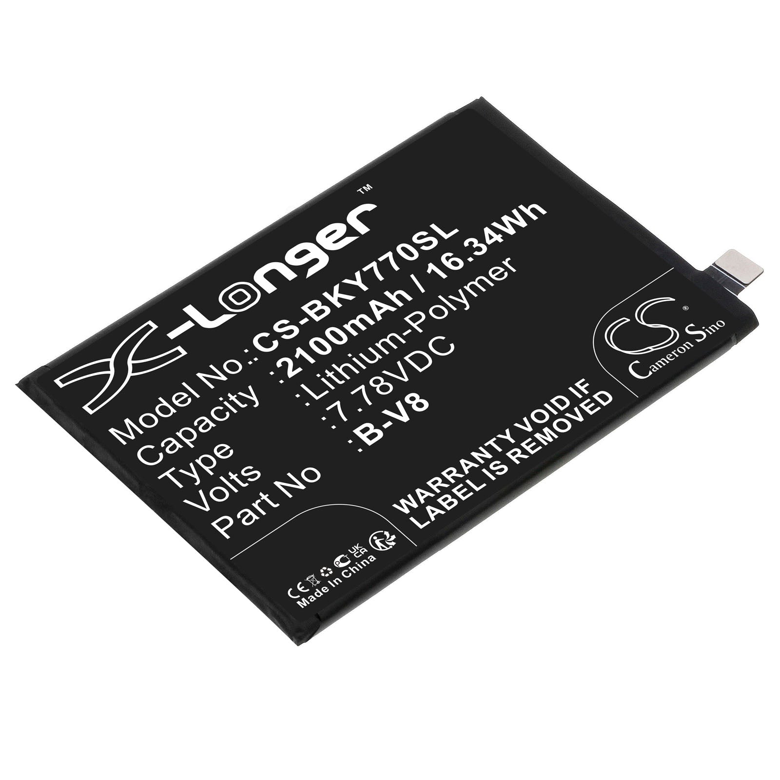 Li-Polymer, Mobile, SmartPhone Battery fits Vivo V2169, Y77, 7.78V, 2100mAh Mobile, SmartPhone Cameron Sino Technology Limited