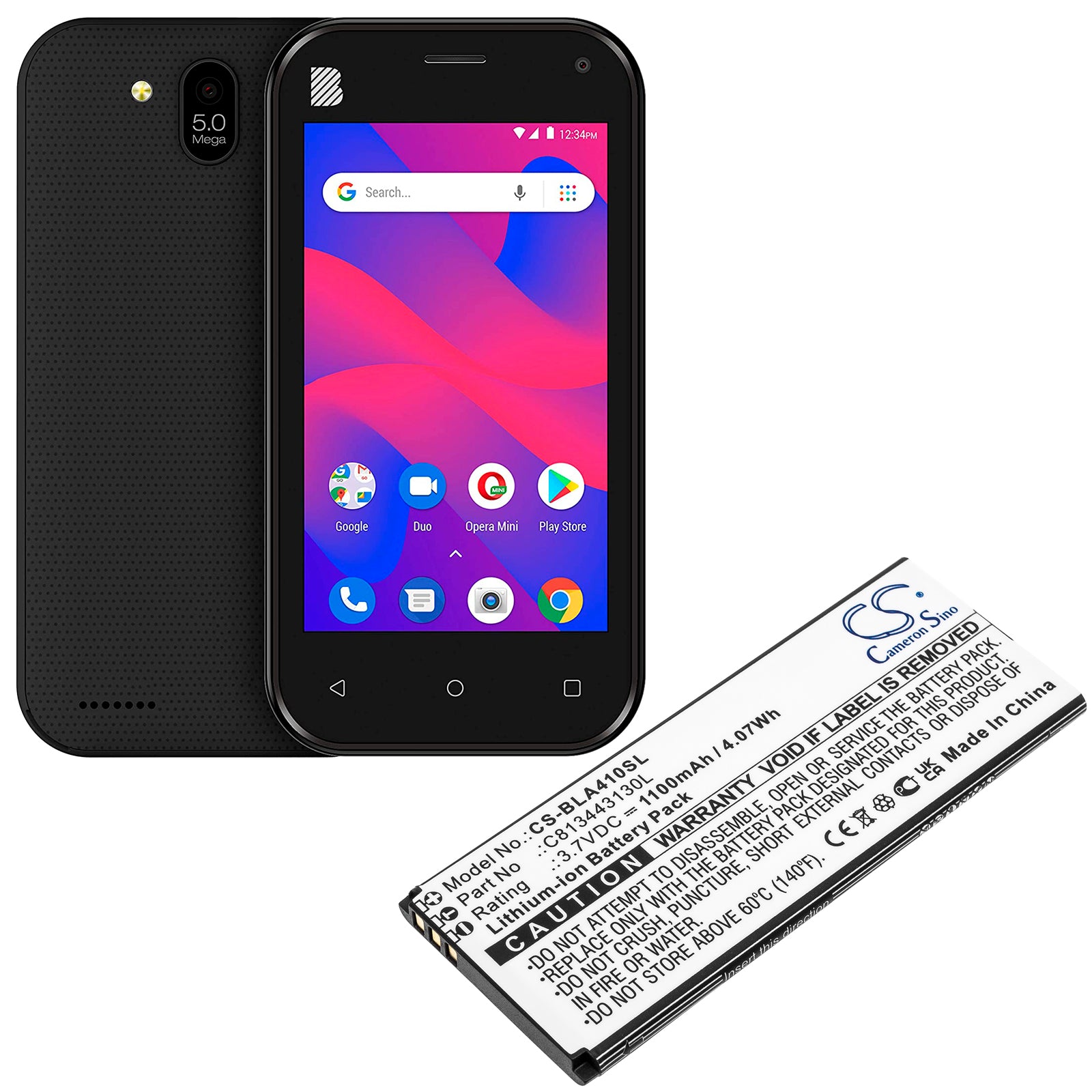Li-ion, Mobile, SmartPhone Battery fits Blu A410u, Advance A4 2019, 3.7V, 1100mAh Mobile, SmartPhone Cameron Sino Technology Limited