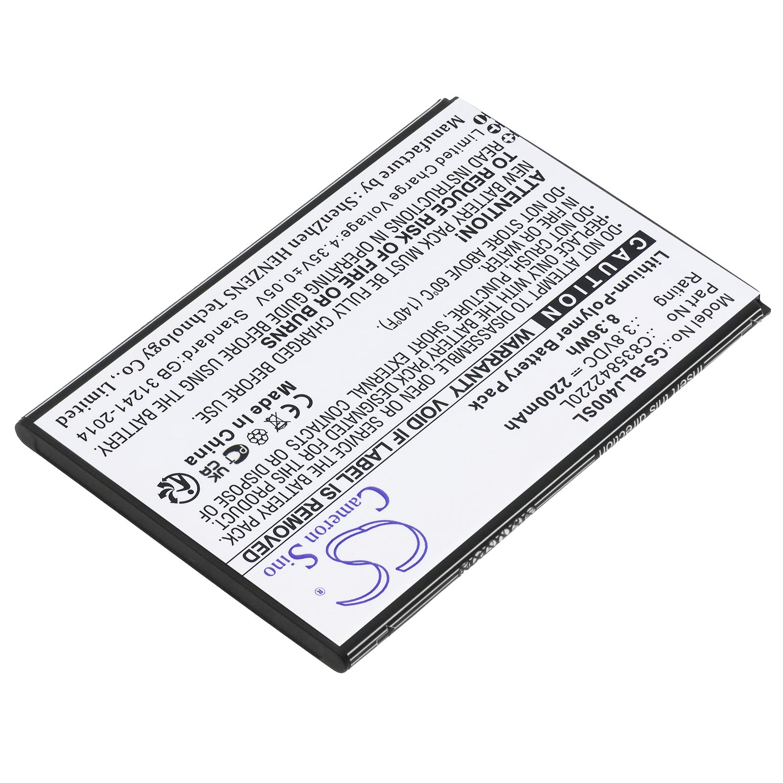 Li-Polymer, Mobile, SmartPhone Battery fits Blu J170, J170eq, 3.8V, 2200mAh Mobile, SmartPhone Cameron Sino Technology Limited