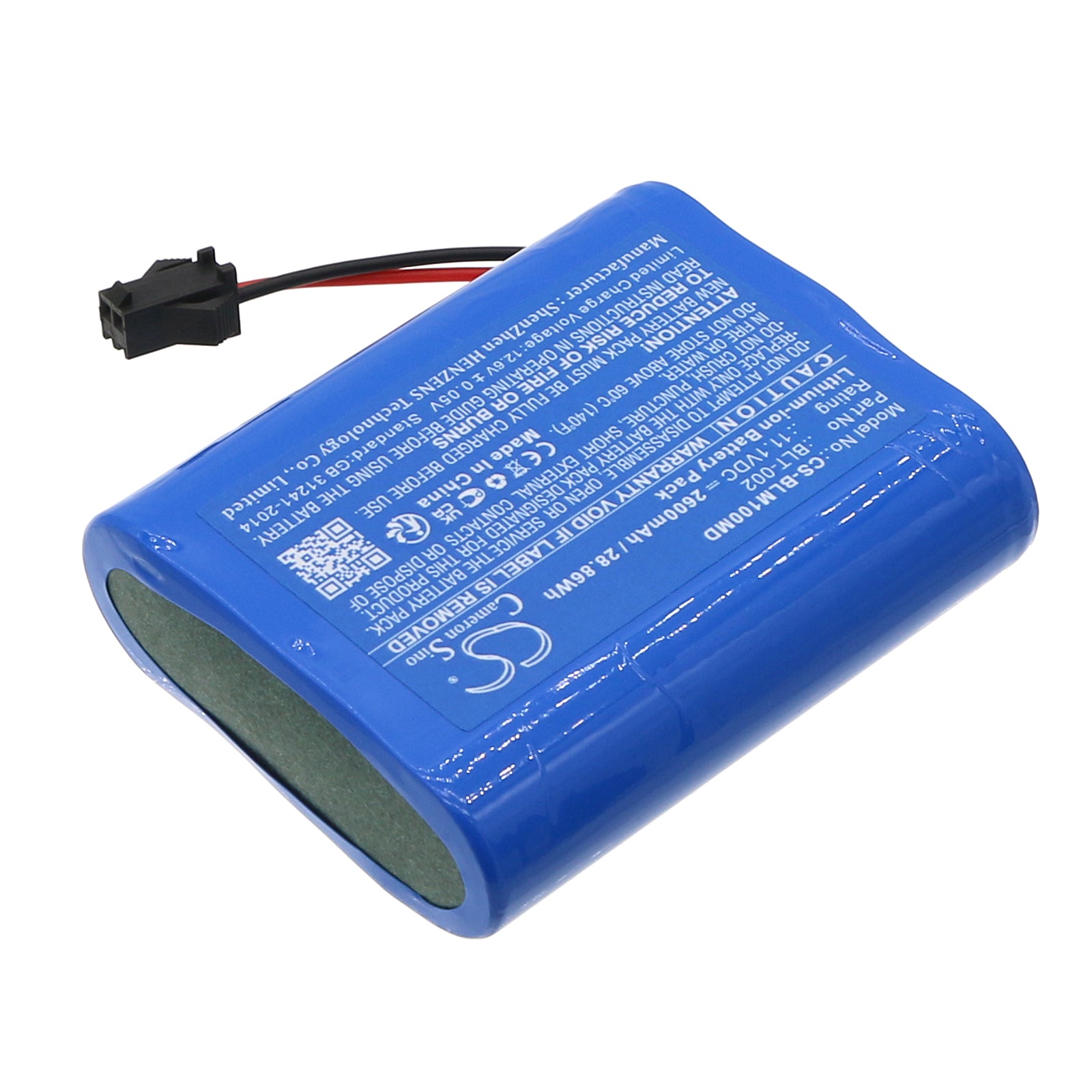 Li-ion, Medical Battery fits Biolight Blt M1000, 11.1V, 2600mAh Medical Cameron Sino Technology Limited