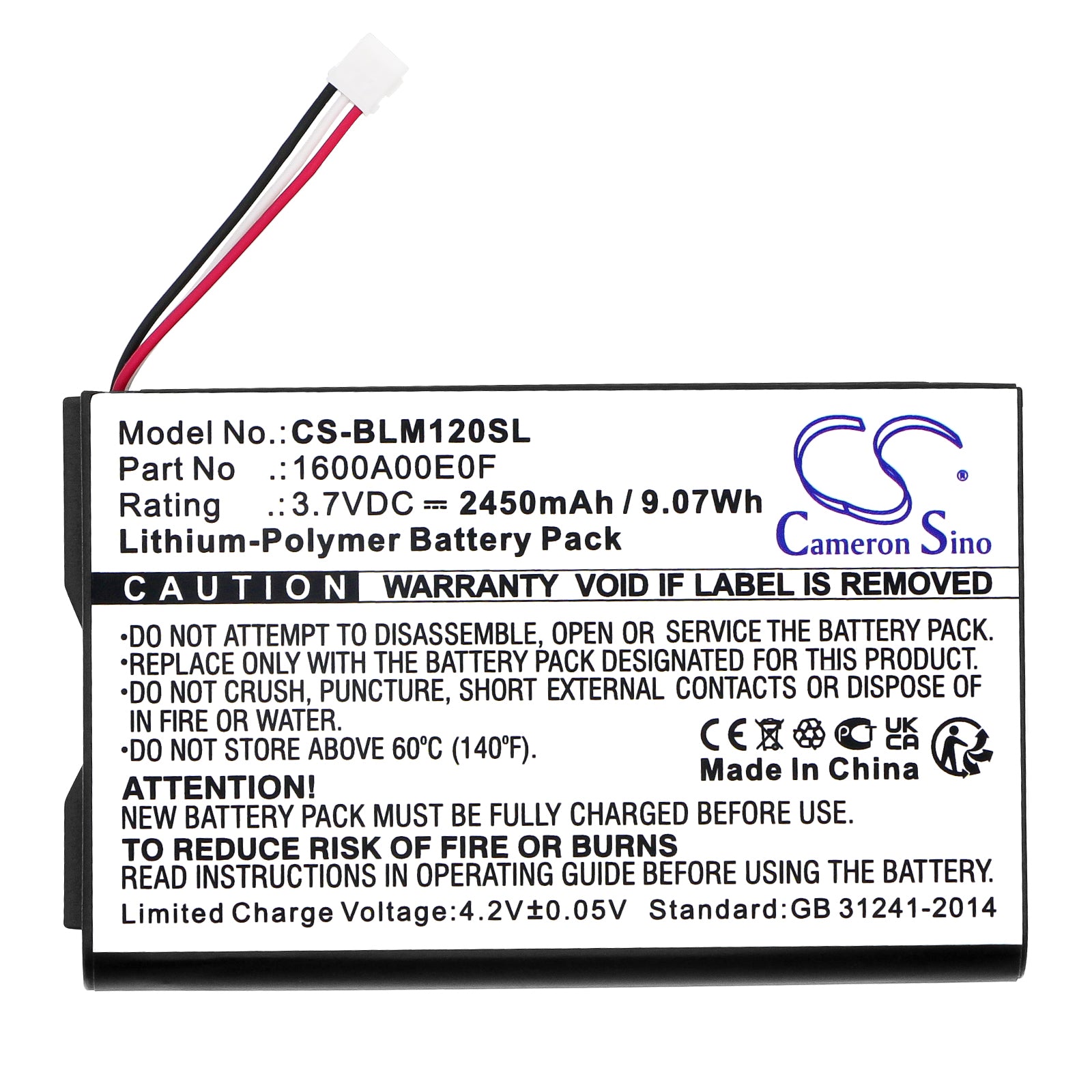 Li-Polymer, Equipment, Survey, Test Battery fits Bosch Glm120c, Glm150-27c, 3.7V, 2450mAh Equipment, Survey, Test Cameron Sino Technology Limited