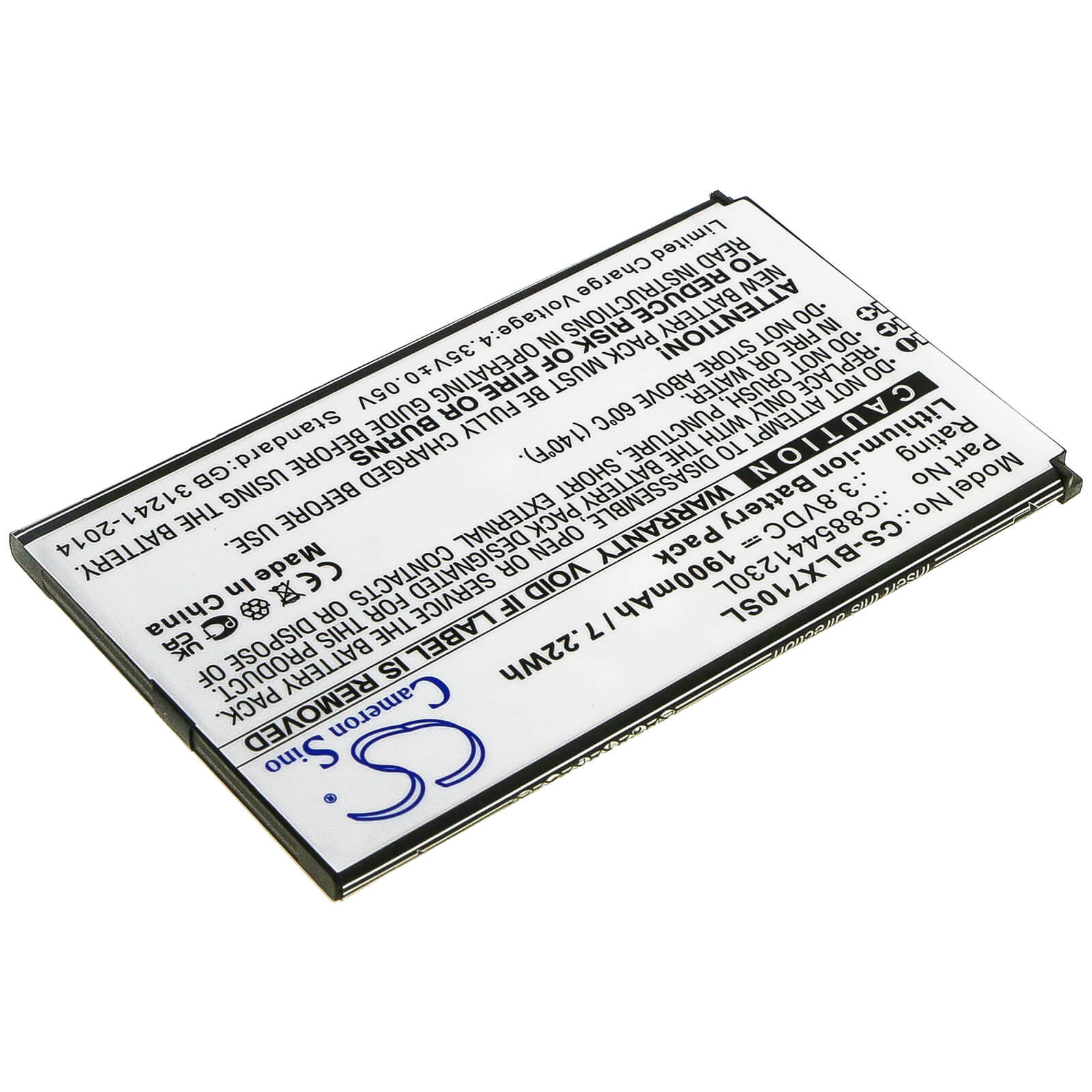 Li-ion Battery fits Blu, d710l, d710u, dash xl 3.8V, 2300mAh Mobile & SmartPhone Cameron Sino Technology Limited