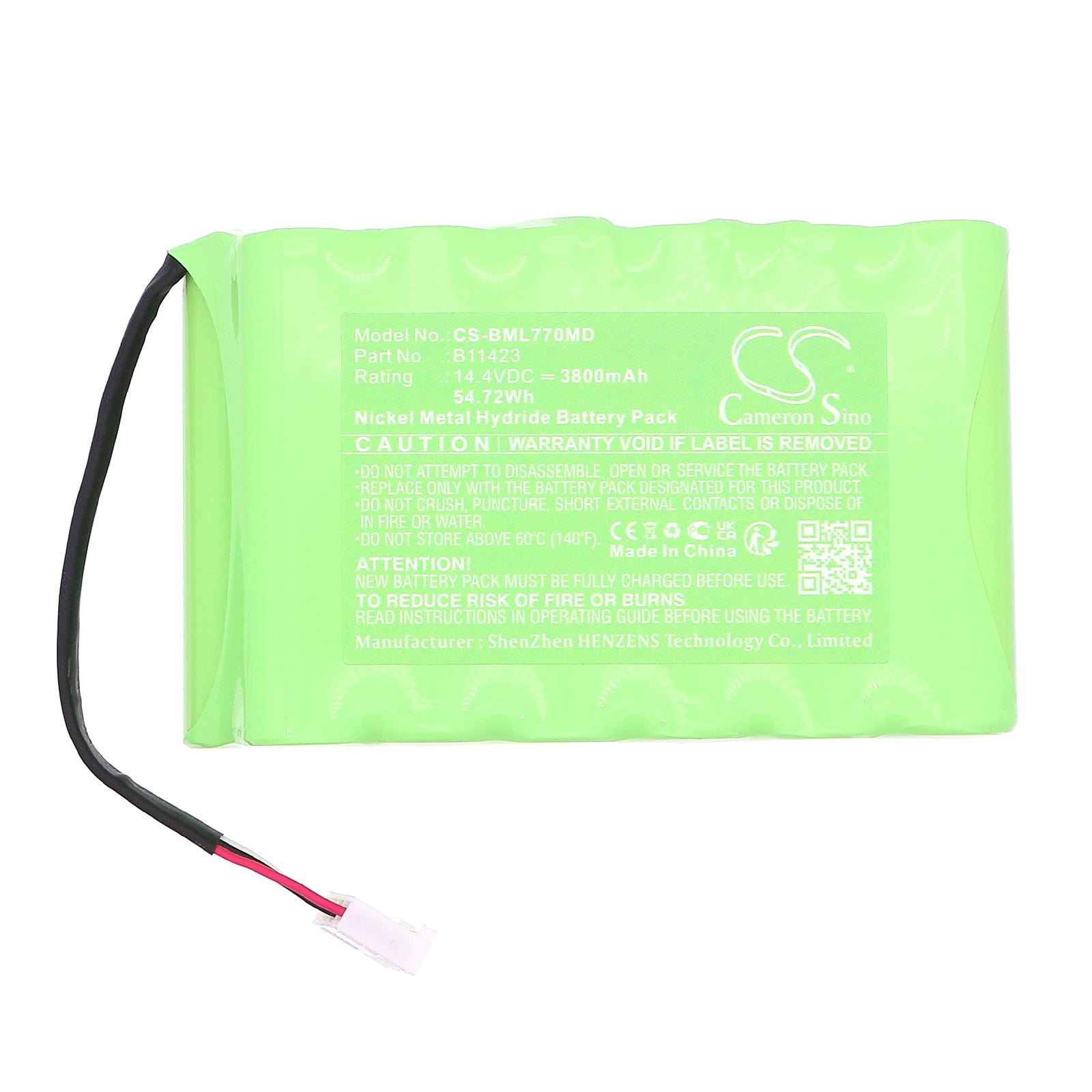 14.4V, Ni-MH, 3800mAh, Battery fits Biomedical Radiometer America ABL 77 Blood Gas Analyzer, 54.72Wh Medical Cameron Sino Technology Limited