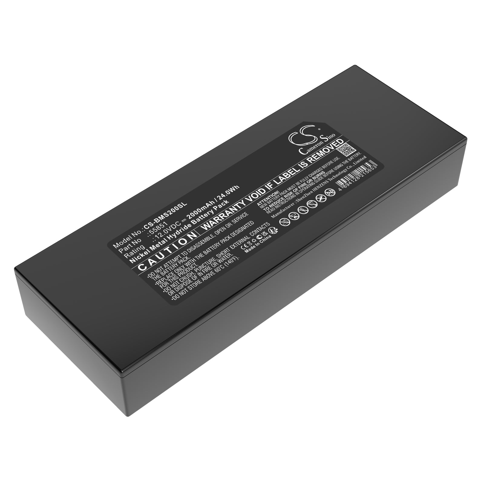 12V, Ni-MH, 2000mAh, Battery fits Brady LS2000, LS2000 Labeler, 24Wh Portable Printer Cameron Sino Technology Limited