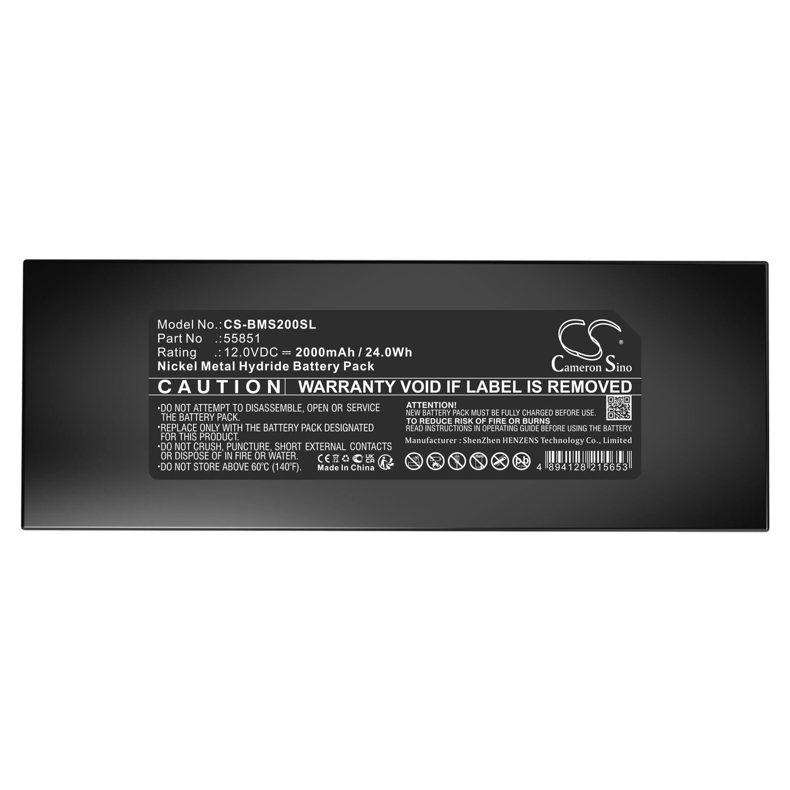 12V, Ni-MH, 2000mAh, Battery fits Brady LS2000, LS2000 Labeler, 24Wh Portable Printer Cameron Sino Technology Limited