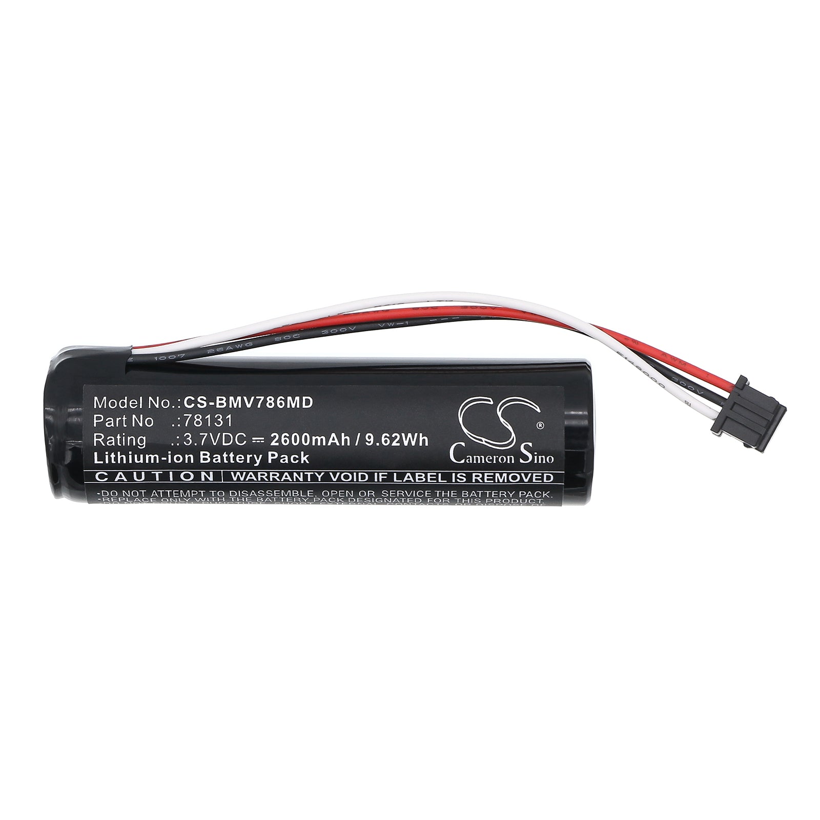 3.7V, Li-ion, 2600mAh, Battery fits BioControl 78300BC, MVP ICON 78300 version only, 9.62Wh Medical Cameron Sino Technology Limited