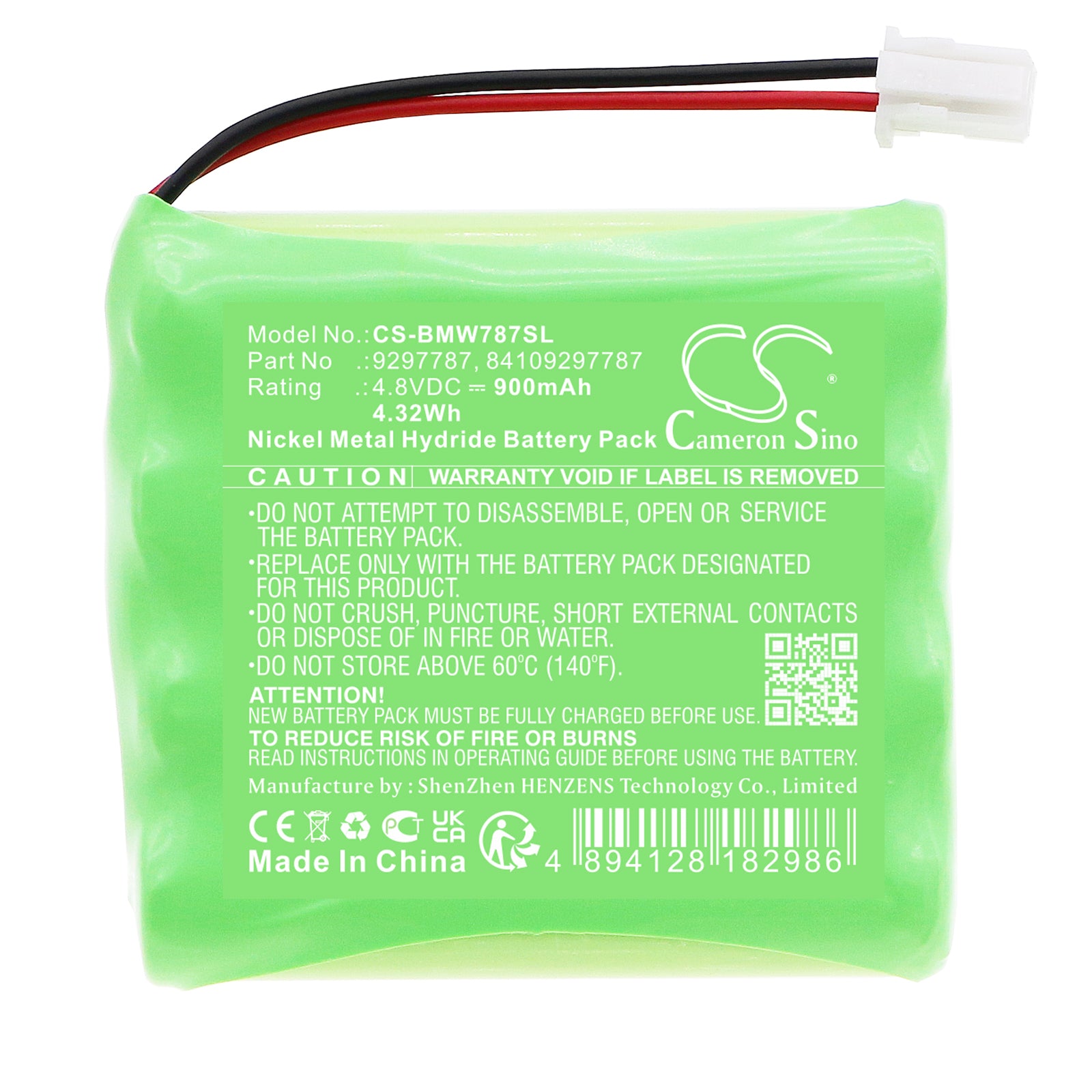 Ni-MH, Emergency Supply Battery fits Bmw 1er (f20), 1er (f21), 4.8V, 900mAh Emergency Supply Cameron Sino Technology Limited