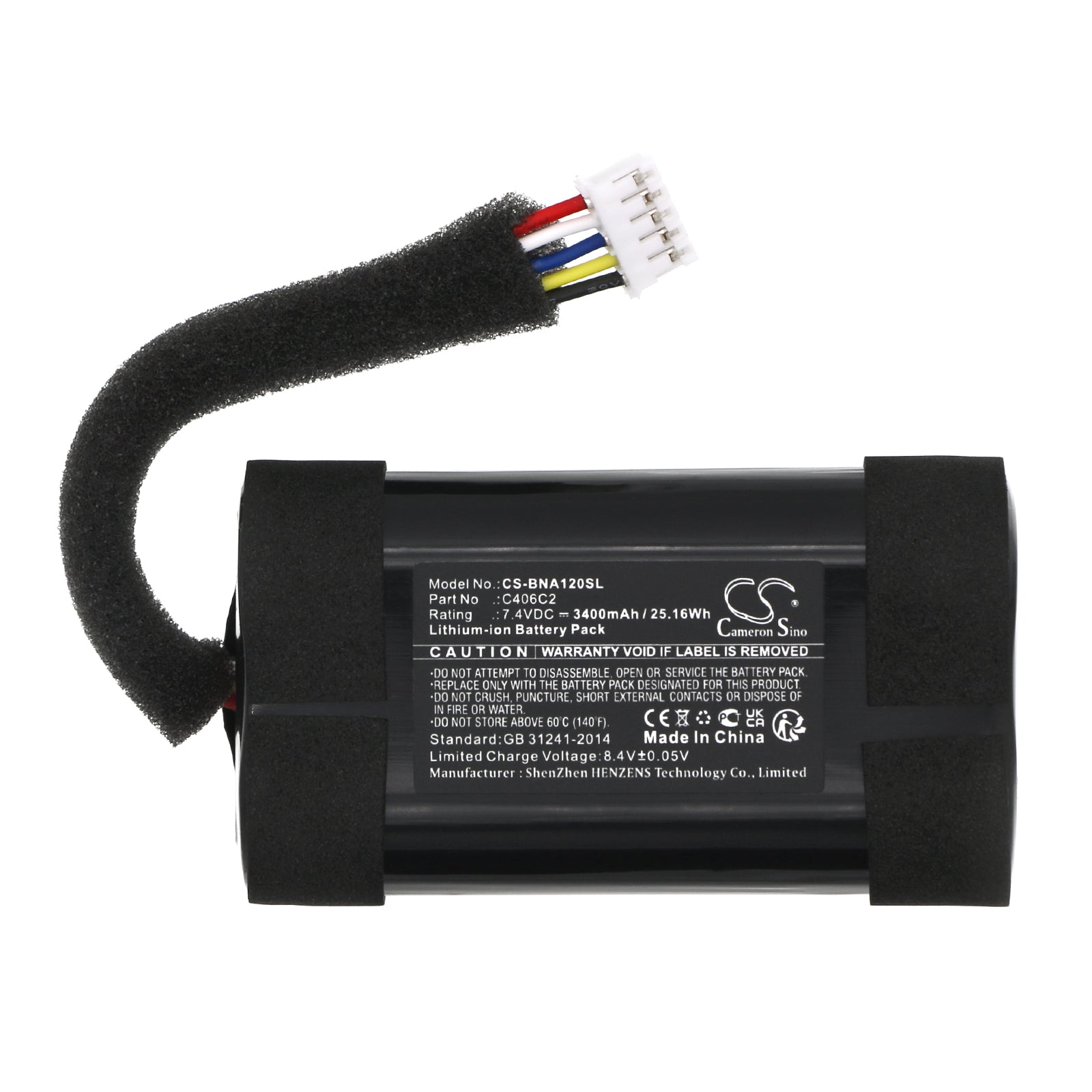 Li-ion, Speaker Battery fits Bang & Olufsen Beoplay A1 2nd Gen, 7.4V, 3400mAh Speaker Cameron Sino Technology Limited