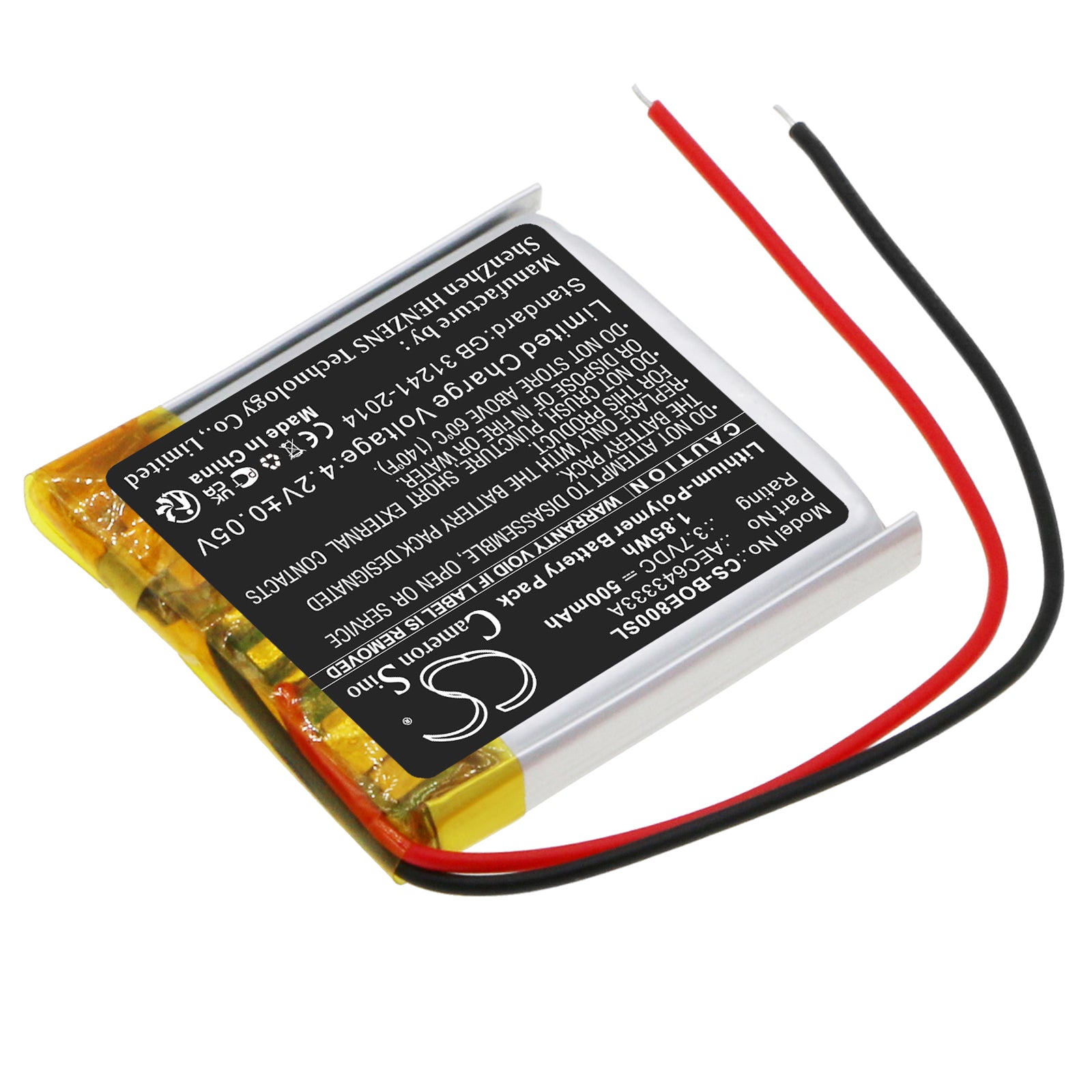 Li-Polymer, Wireless Headset Battery fits Bang & Olufsen Beoplay E8, 3.7V, 500mAh Wireless Headset Cameron Sino Technology Limited